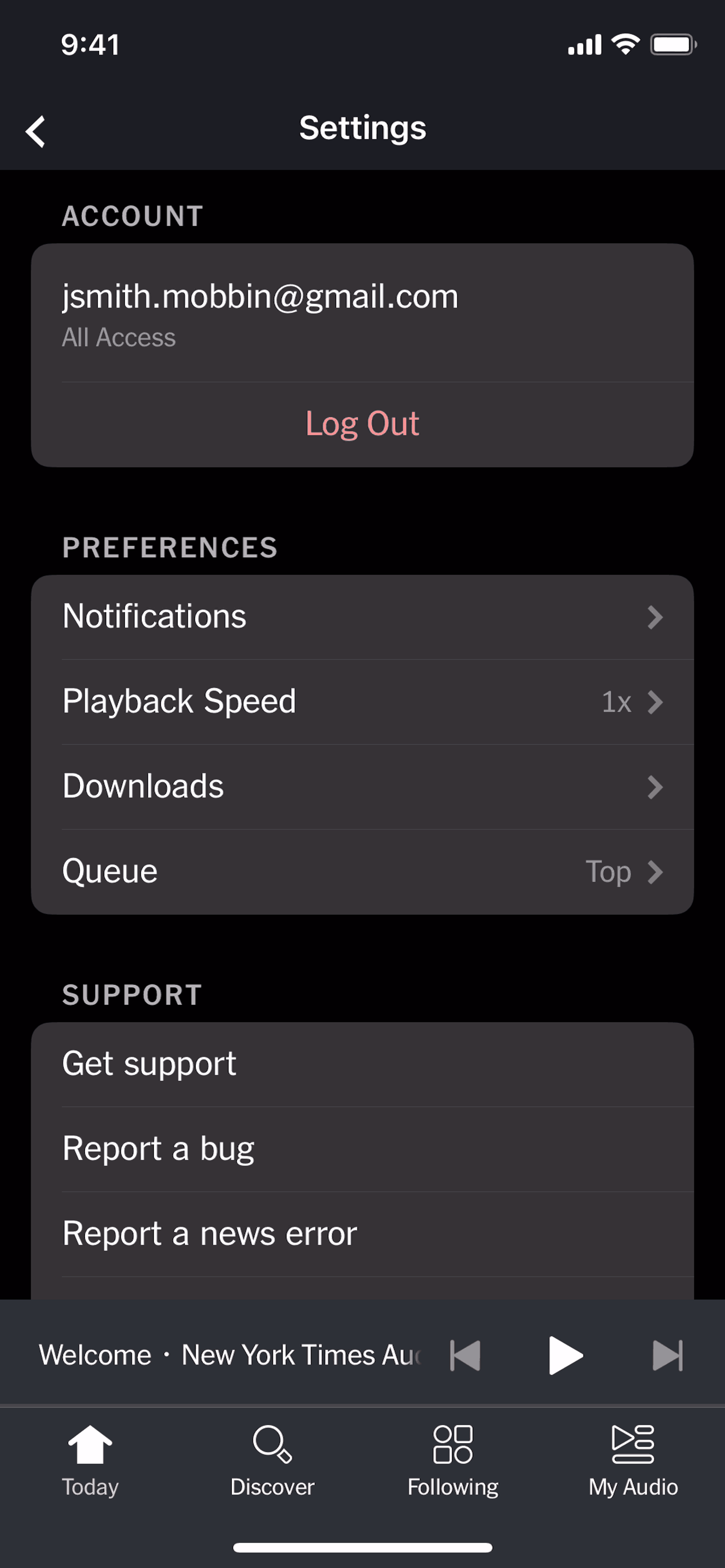 NYT Audio iOS Music & Audio interface screenshot 22