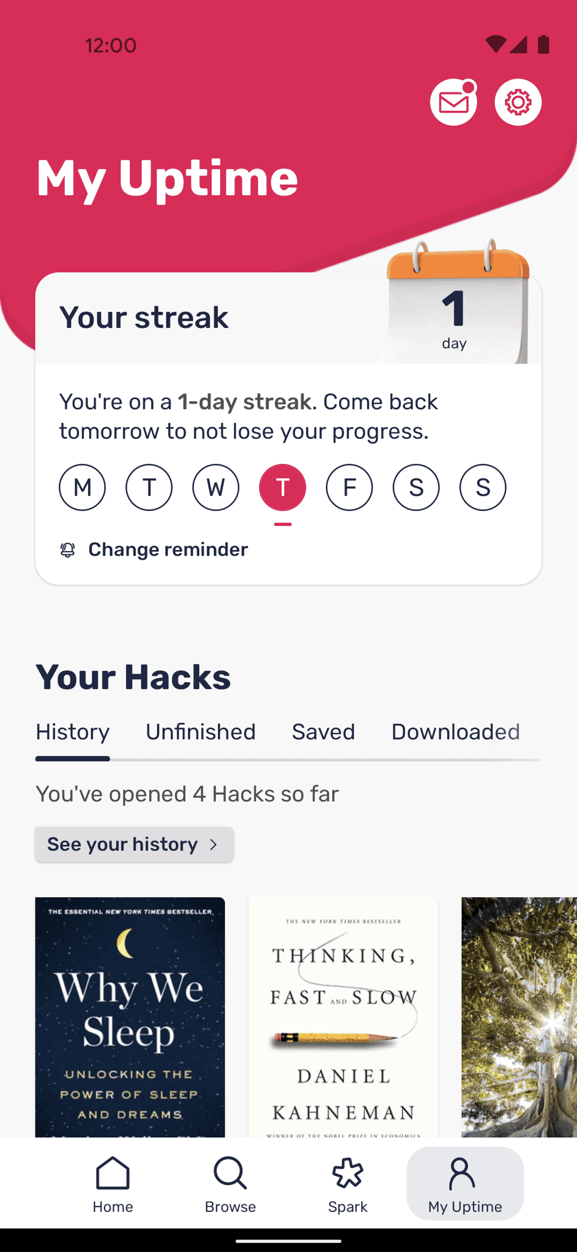 Uptime Android Education interface screenshot 4