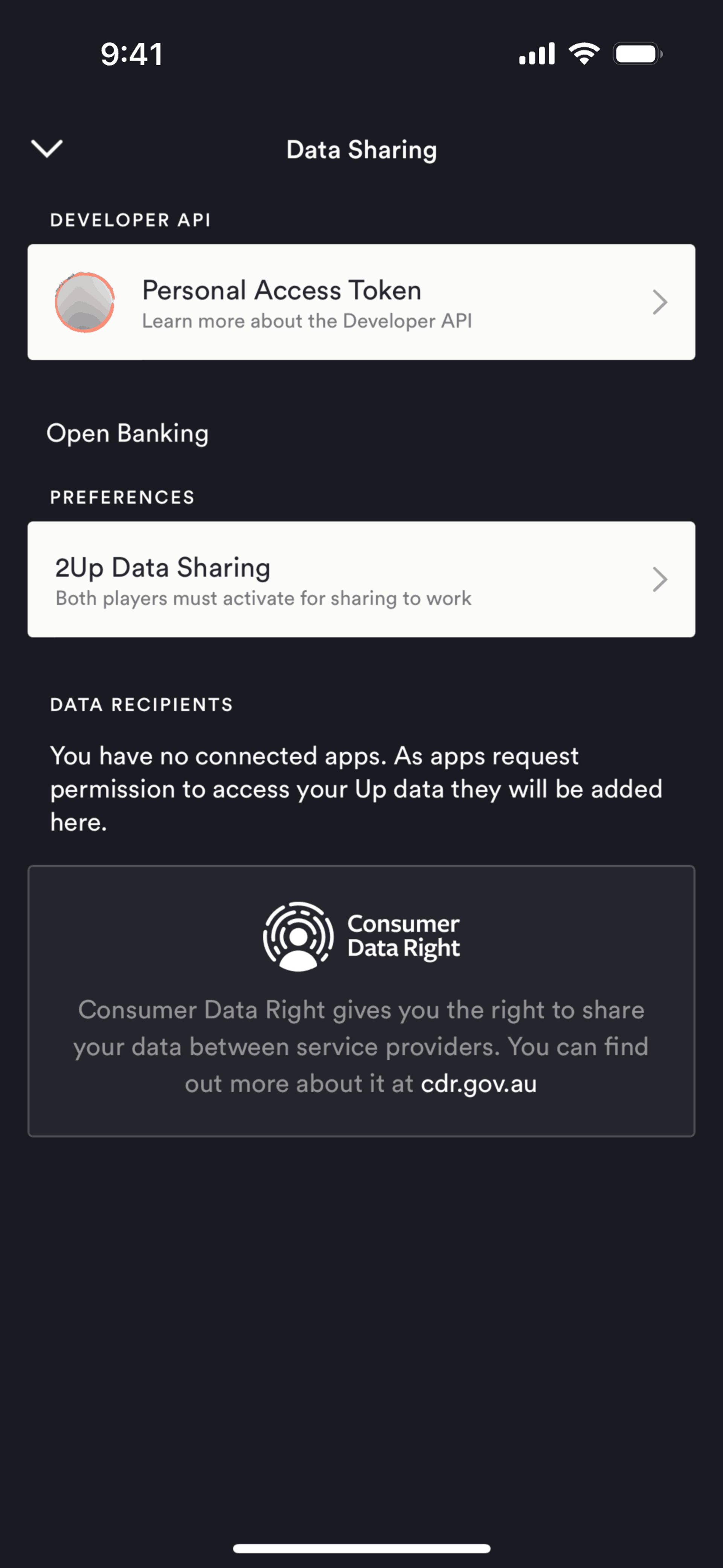 Up iOS Finance interface screenshot 18