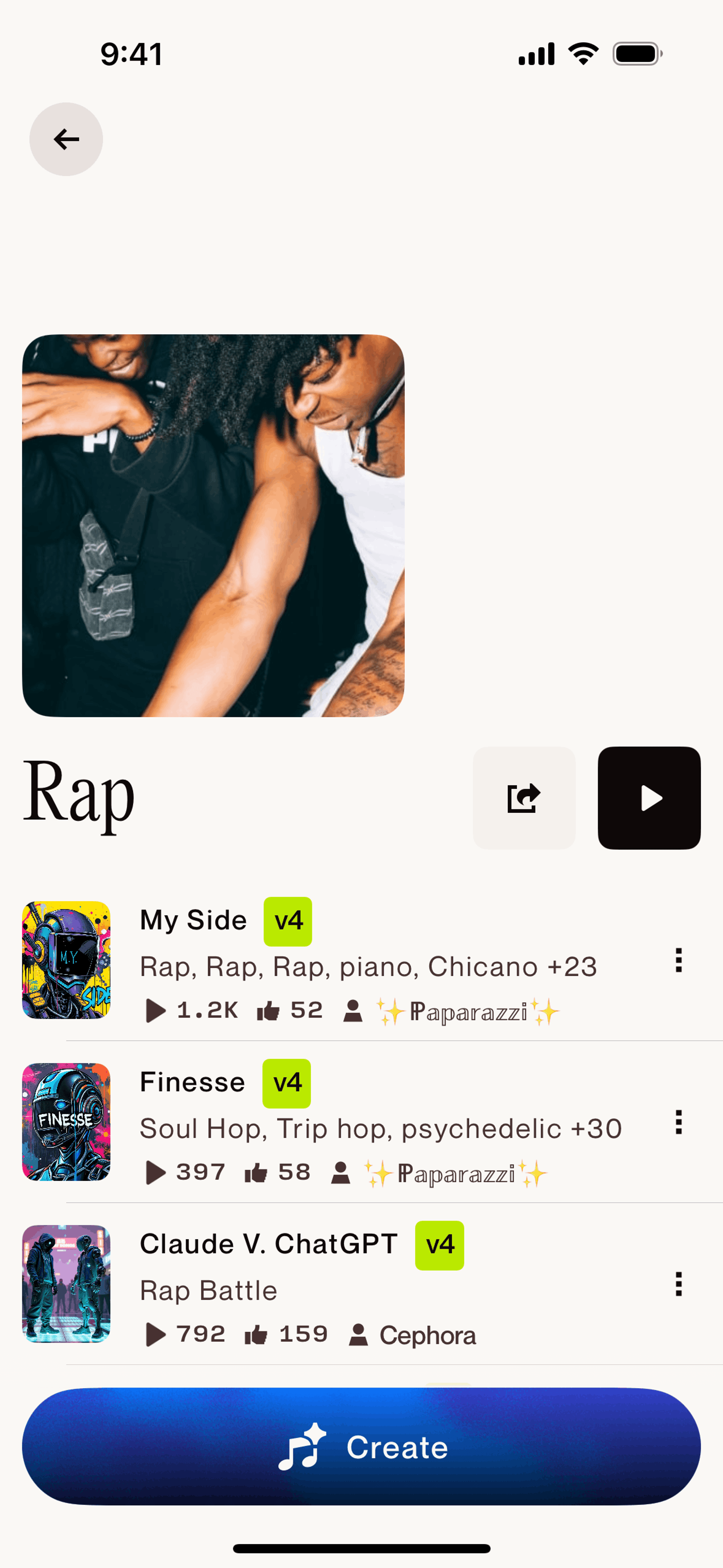 Suno iOS AI interface screenshot 21
