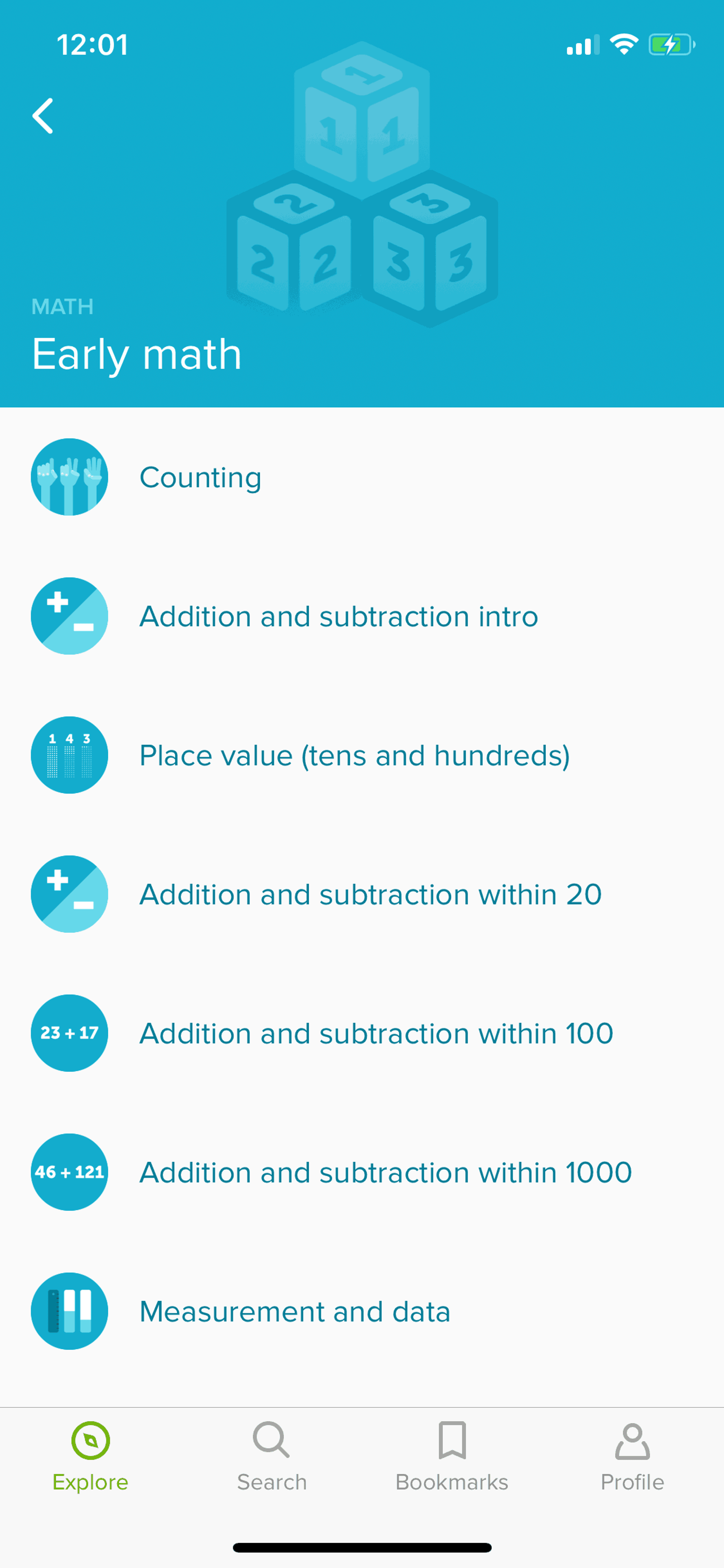 Khan Academy iOS Education interface screenshot 9