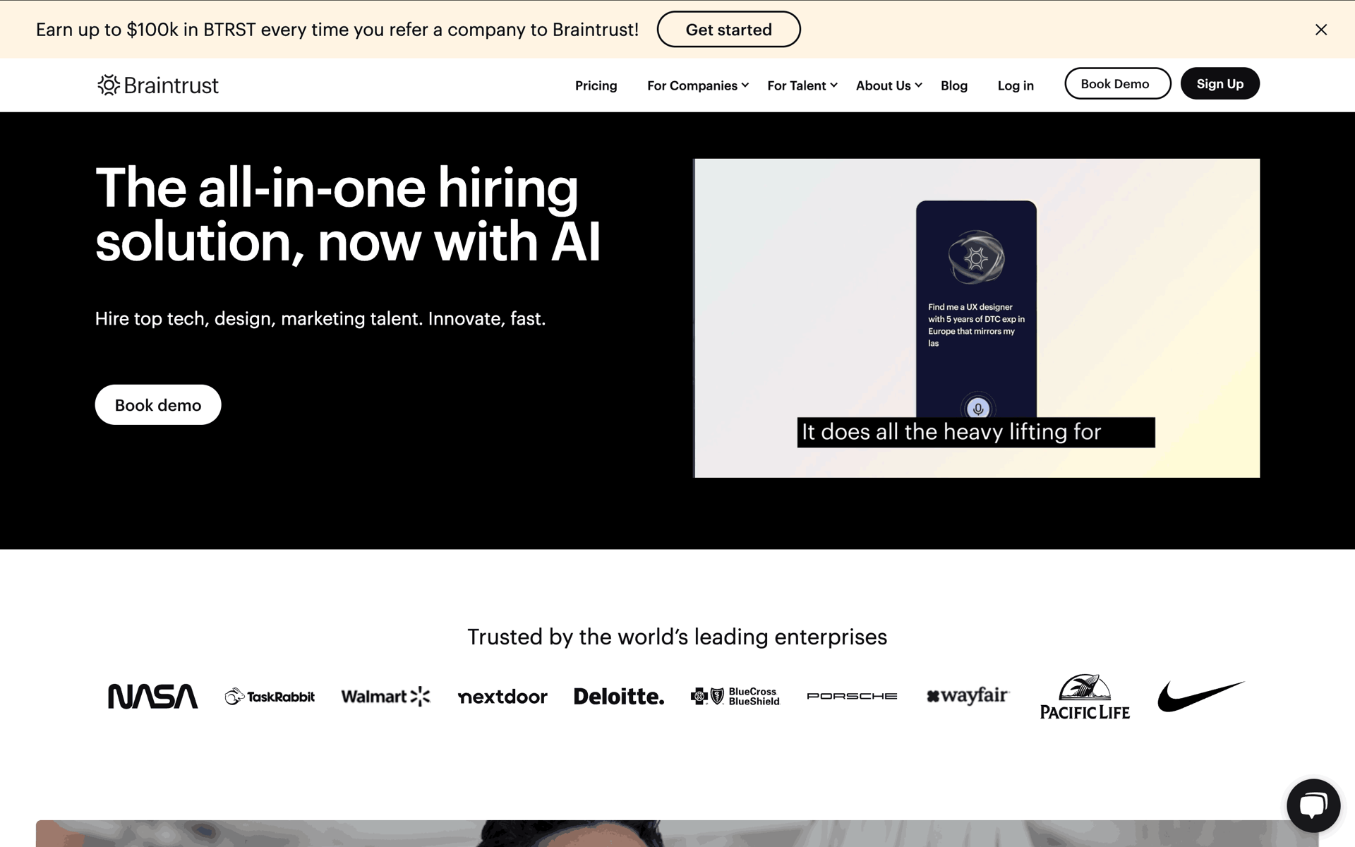 Braintrust Web AI interface screenshot 2