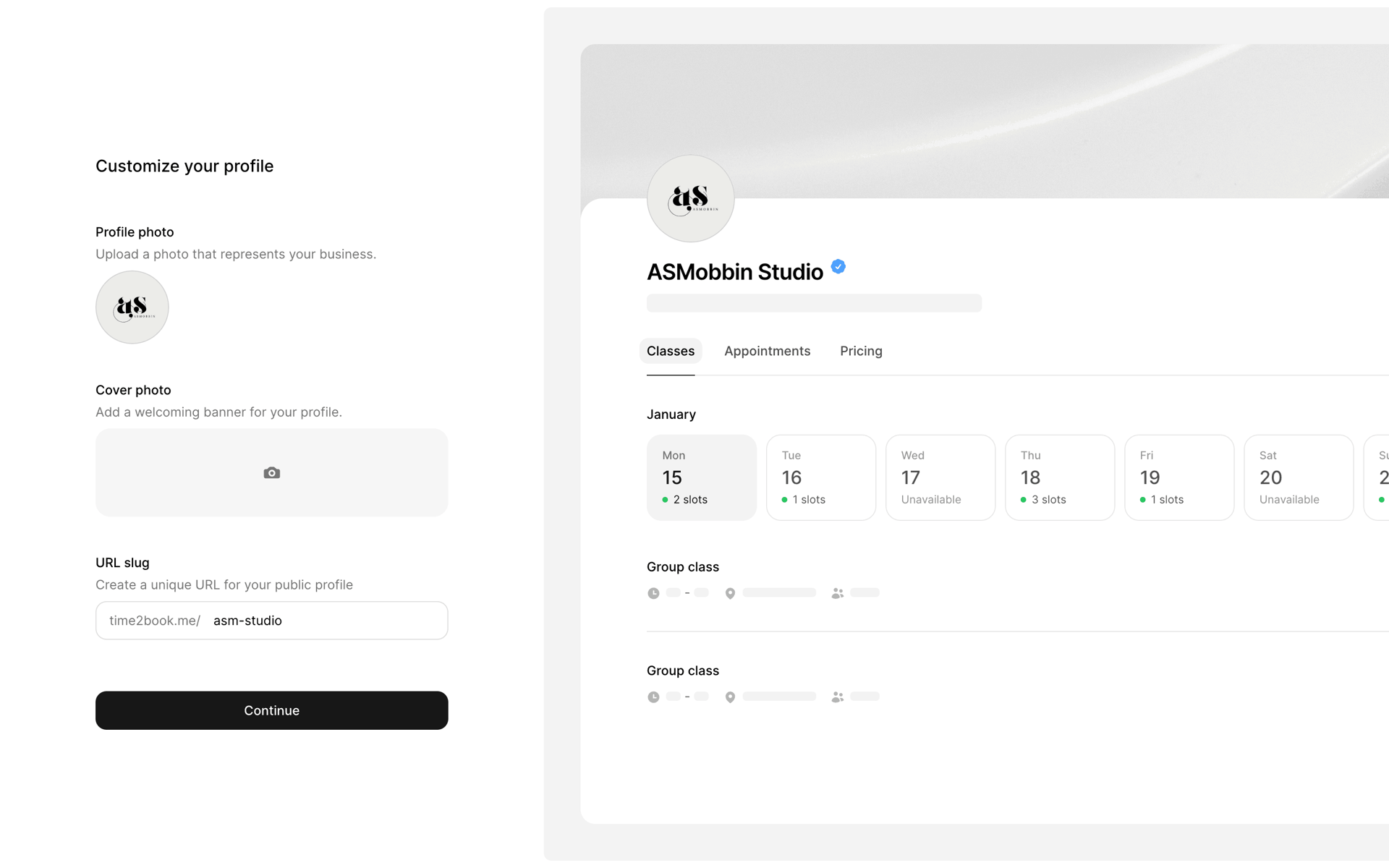 Time2book Web Health & Fitness interface screenshot 11