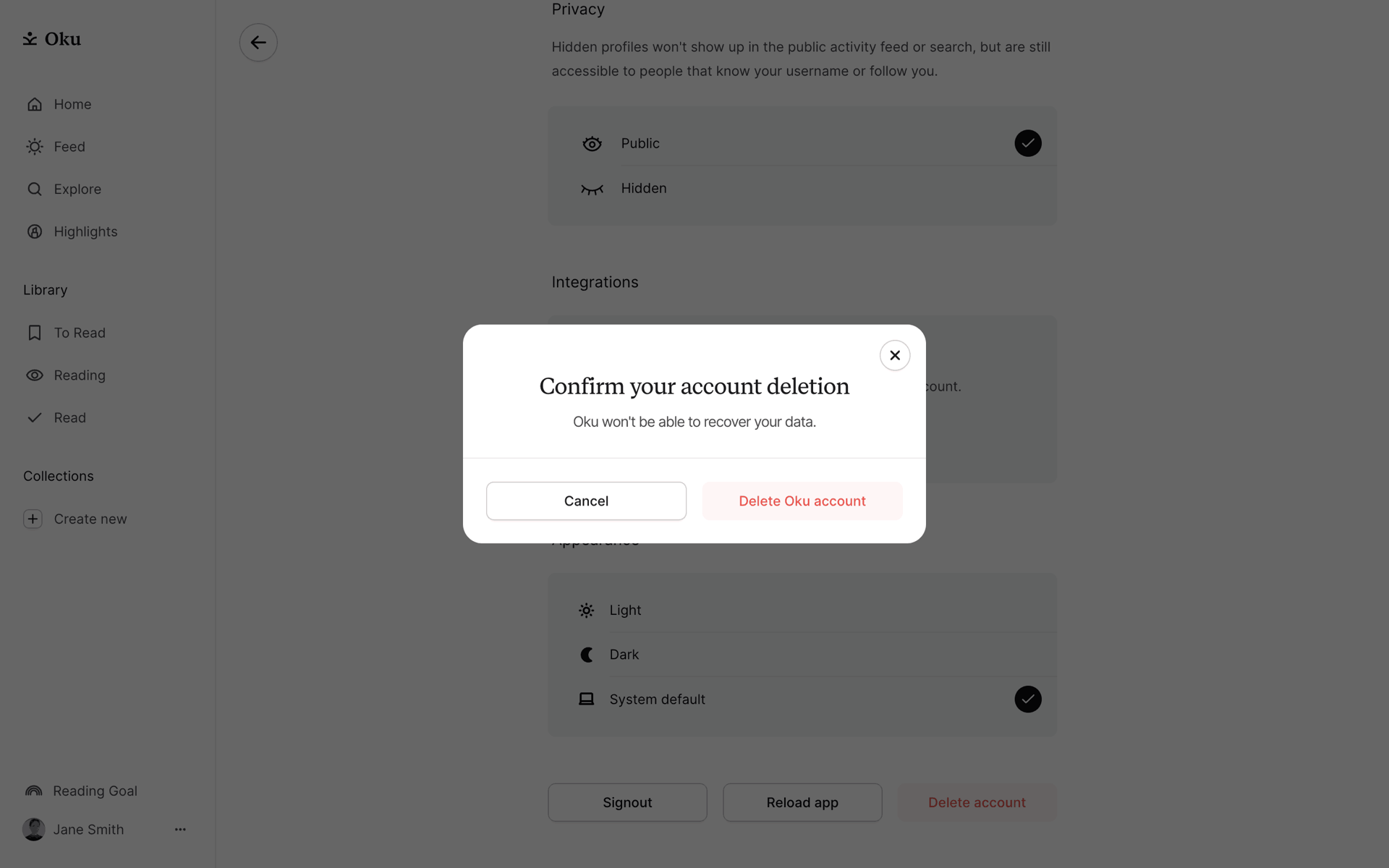 Oku Web Lifestyle interface screenshot 14