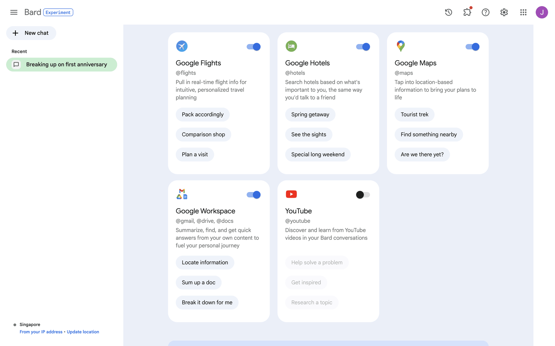 Bard Web AI interface screenshot 11