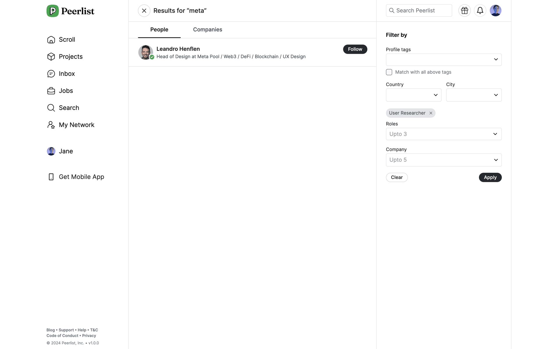Peerlist Web Social Networking interface screenshot 5