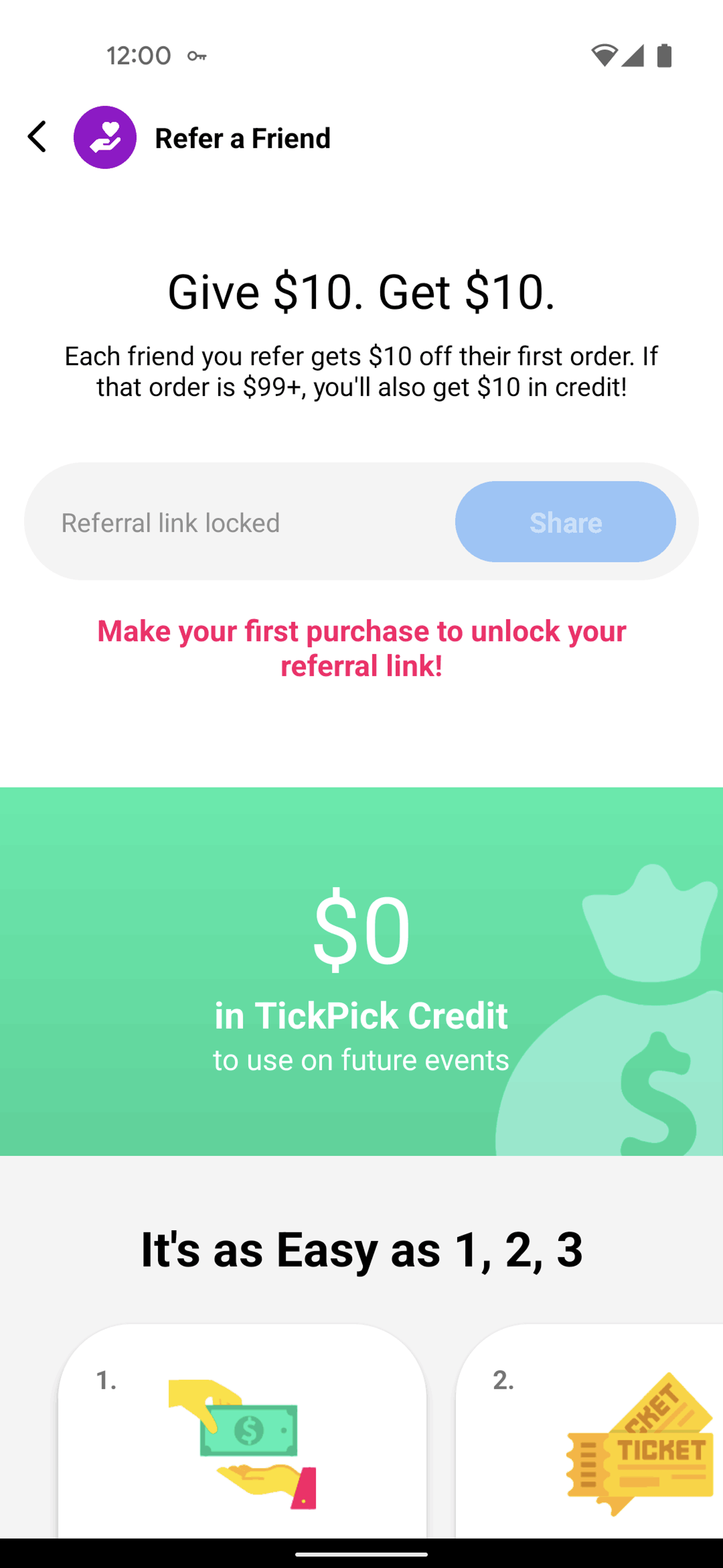 TickPick Android Entertainment interface screenshot 23