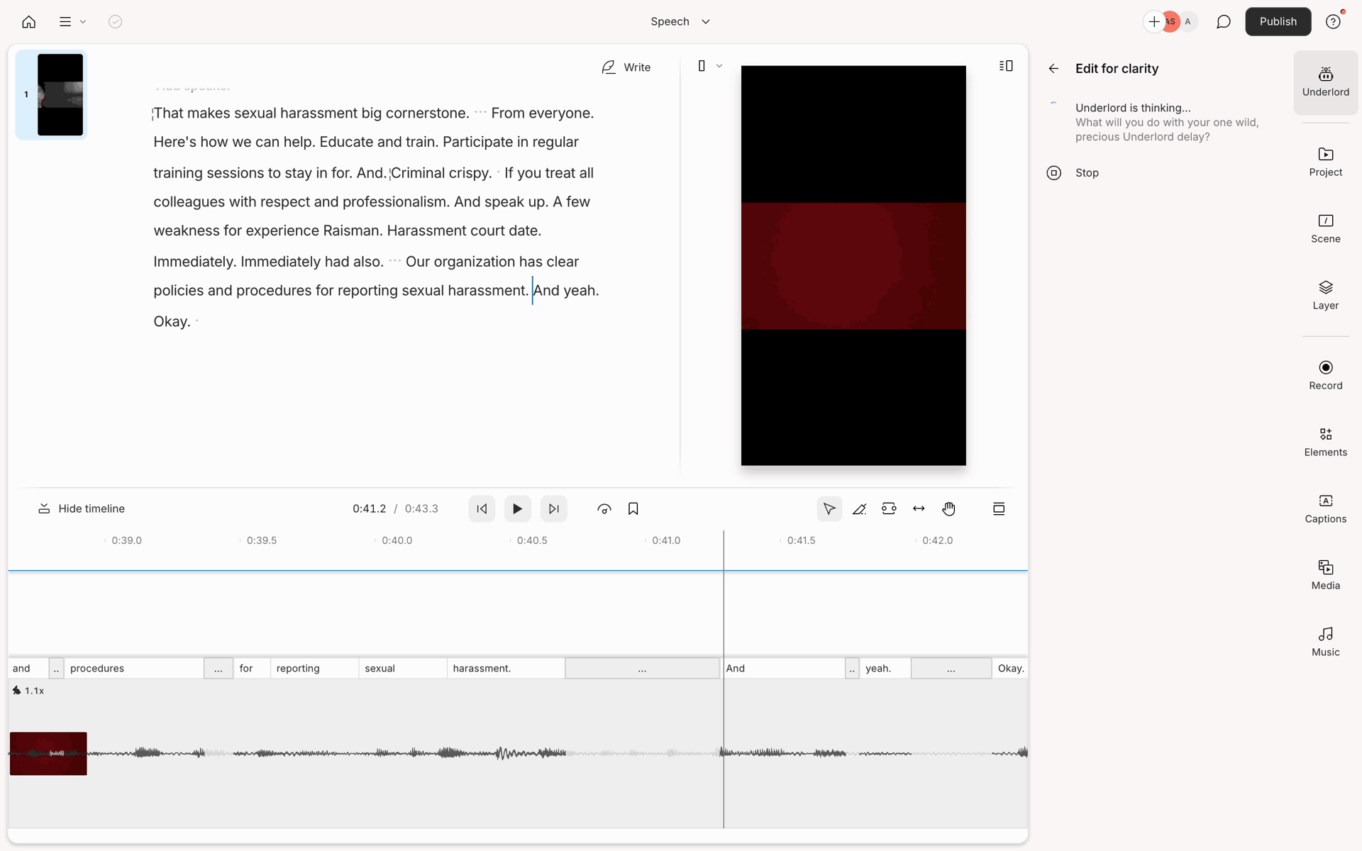 Descript Web Photo & Video interface screenshot 17