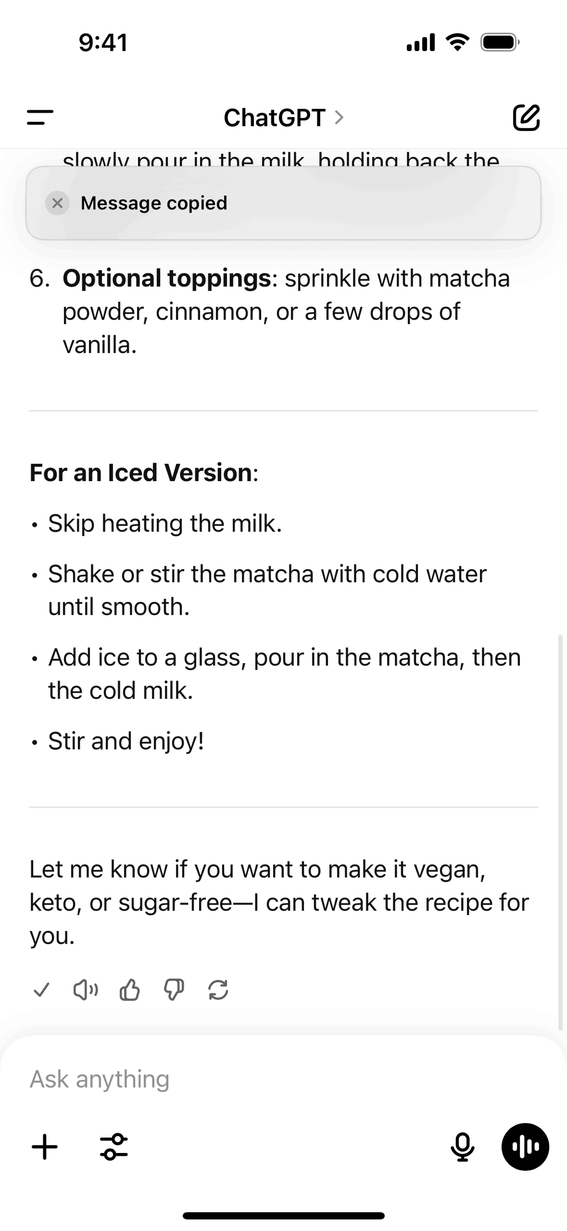 ChatGPT iOS AI interface screenshot 9