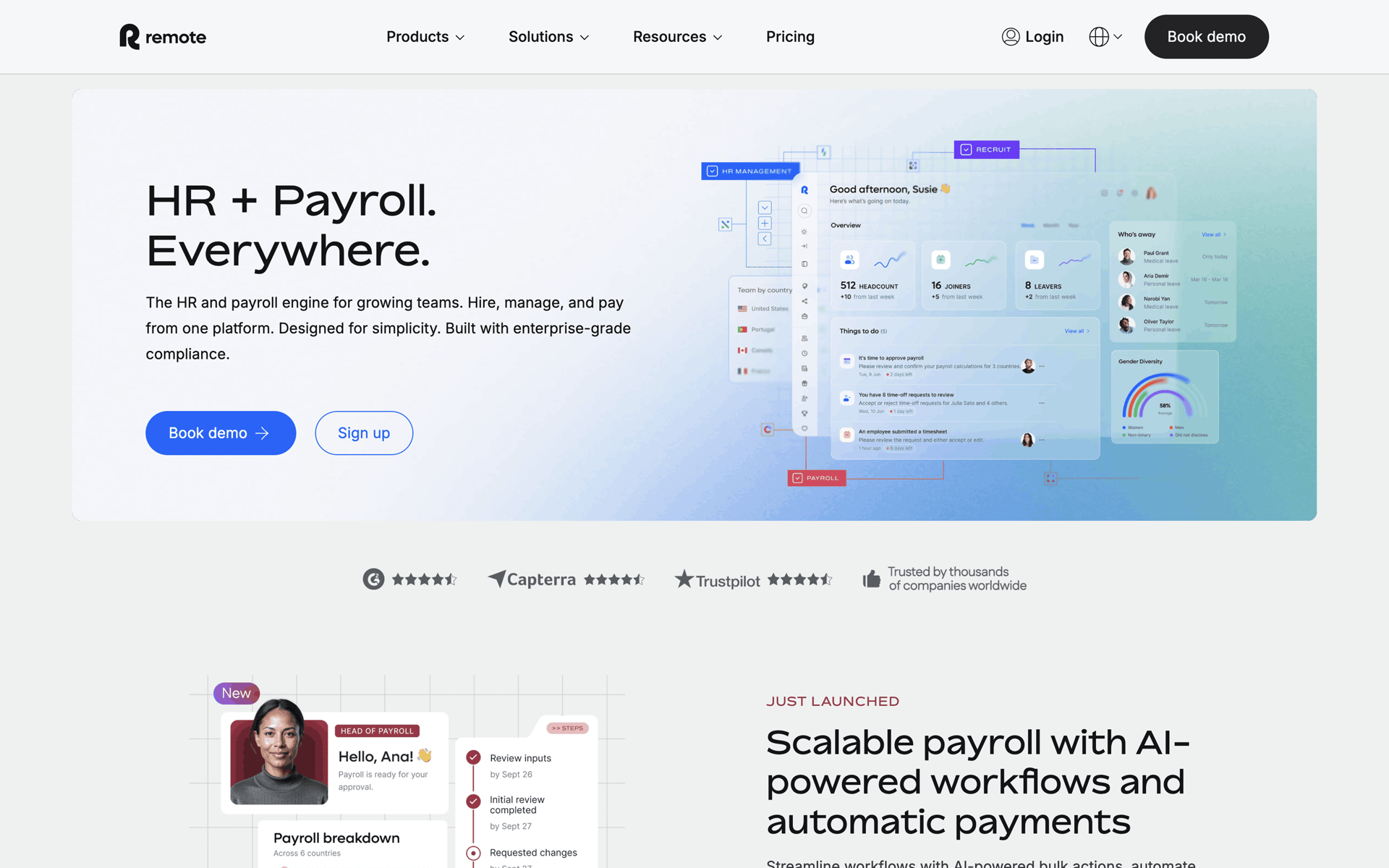 Remote Web Business interface screenshot 1