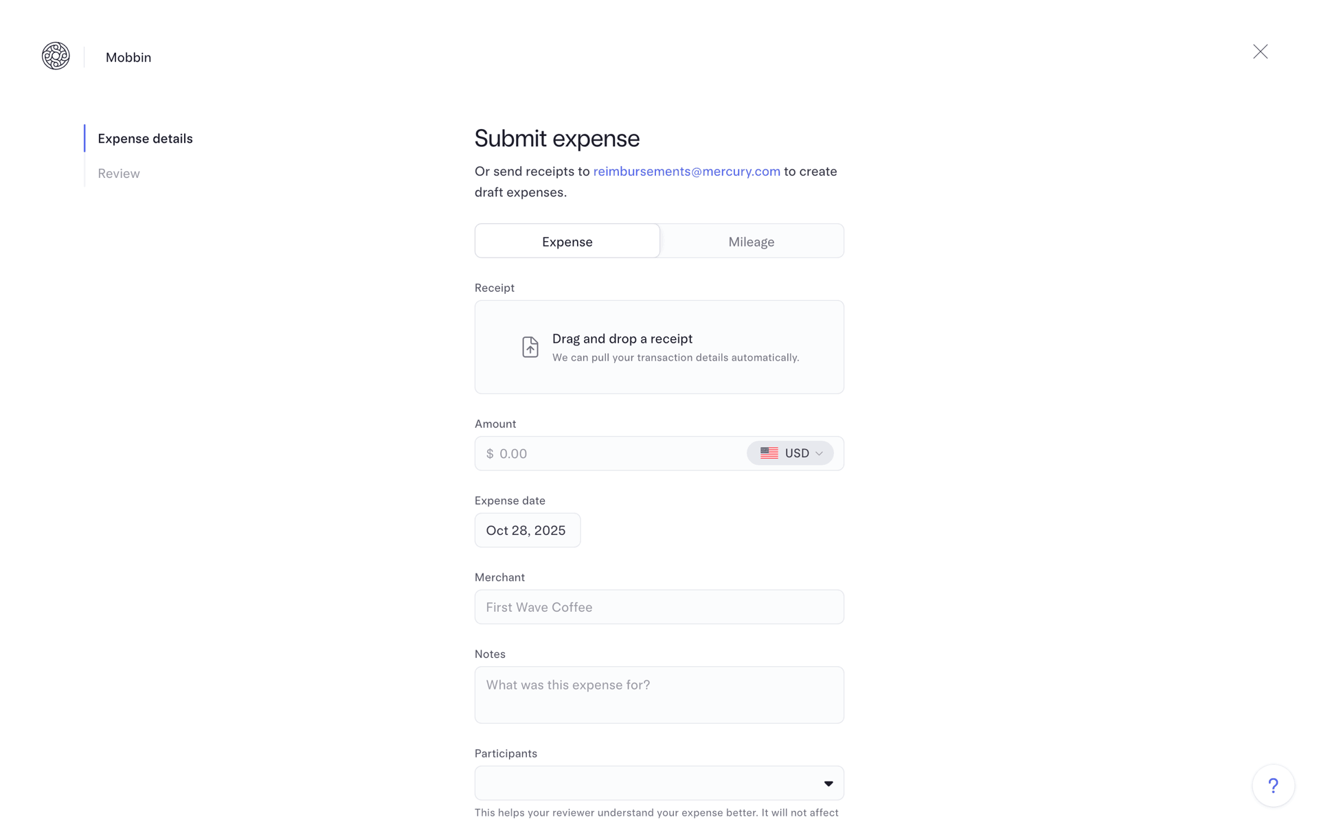 Mercury Web Finance interface screenshot 13
