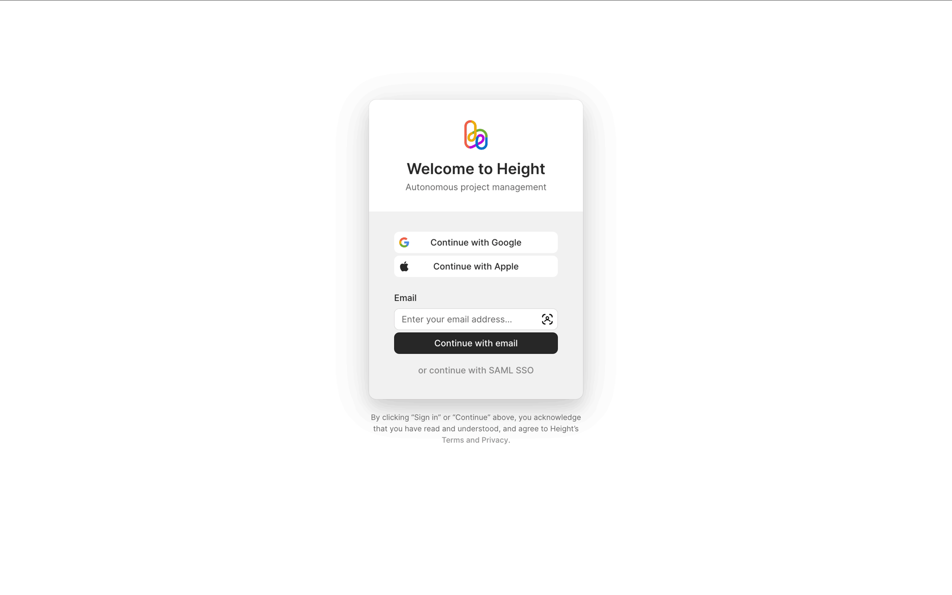 Height Web Business interface screenshot 3