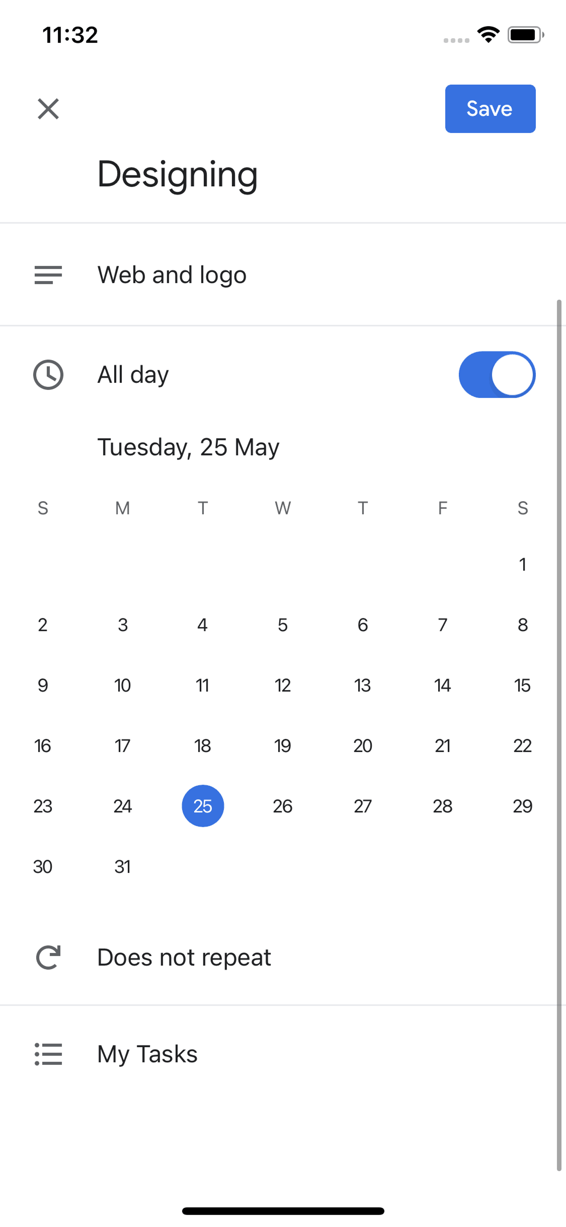 Google Calendar iOS Productivity interface screenshot 16