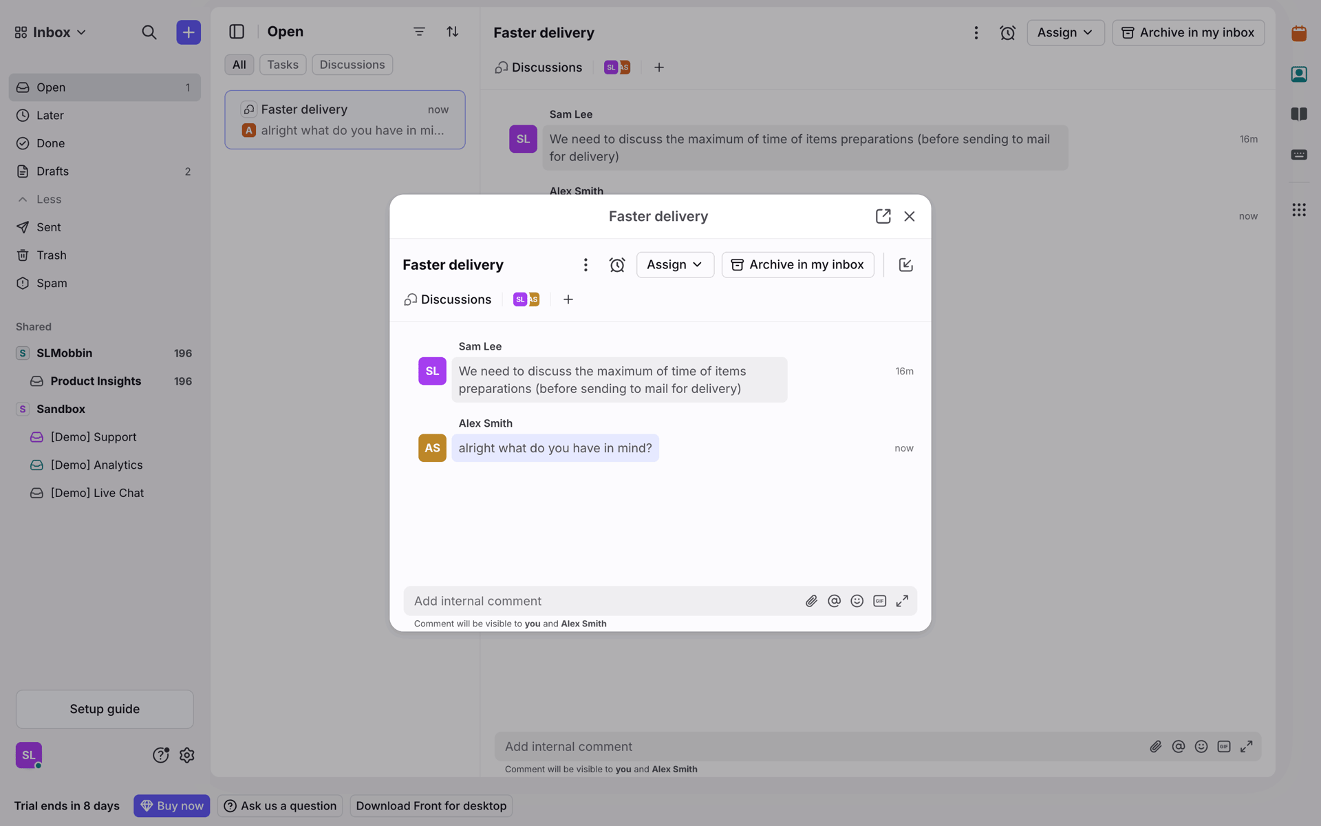 Front Web Business interface screenshot 13