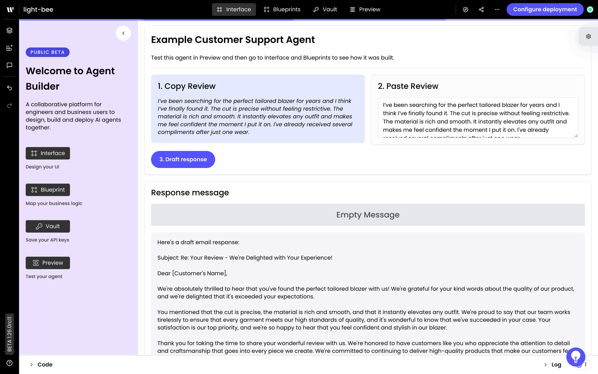 WRITER Web Business interface screenshot 19