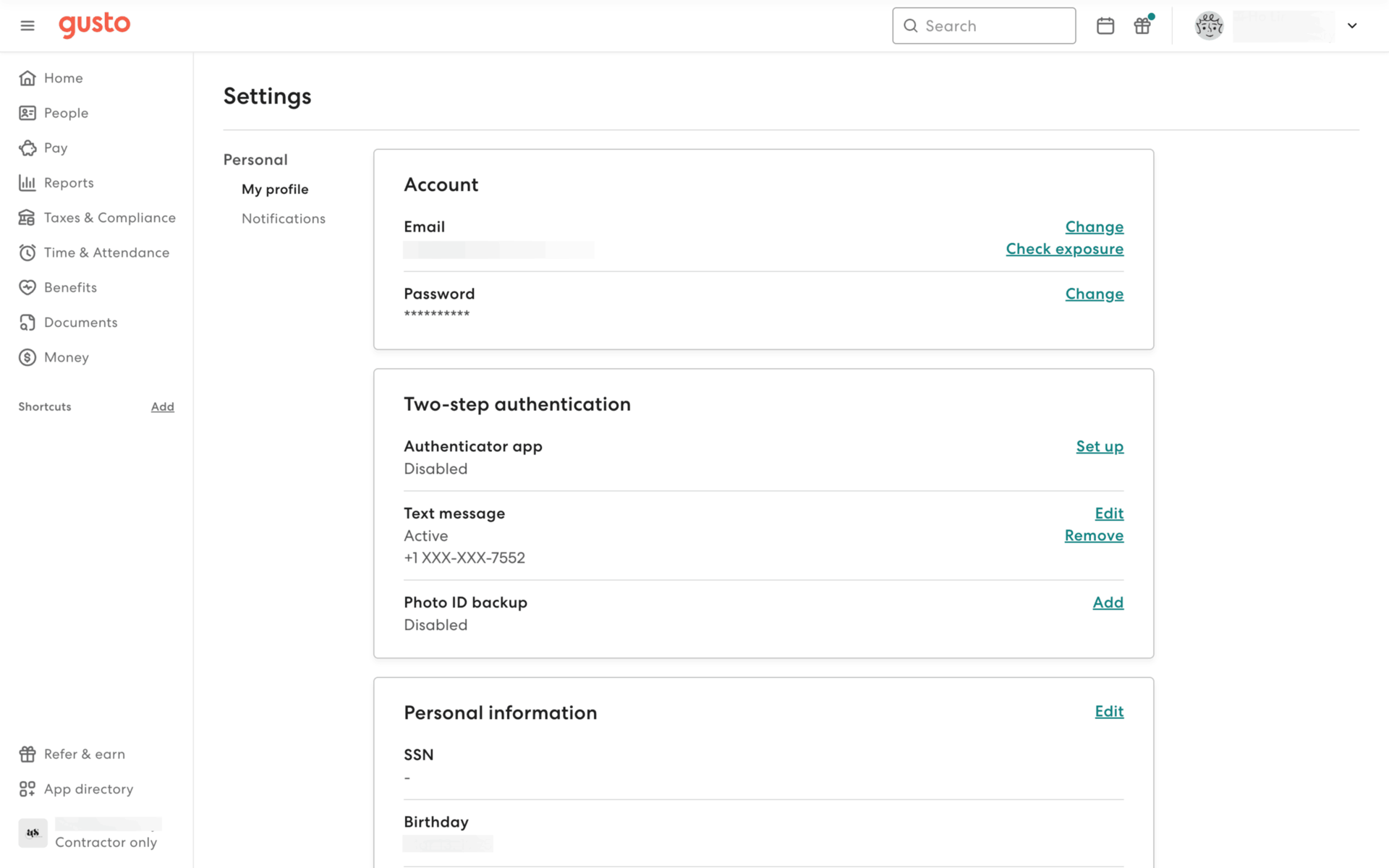 Gusto Web Finance interface screenshot 24
