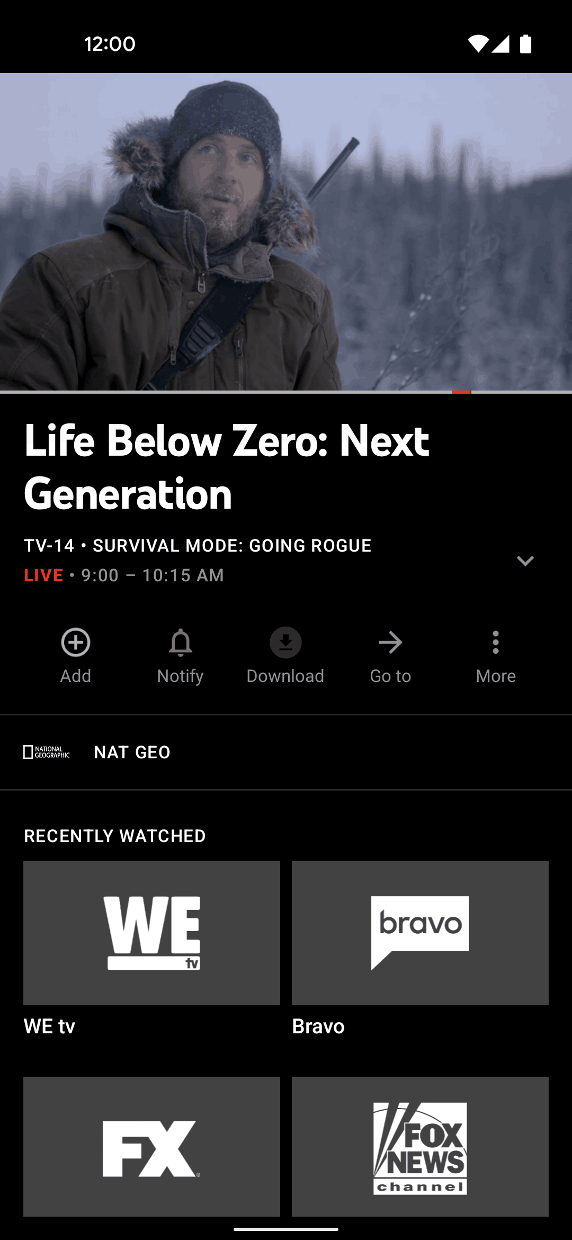 YouTube TV Android Entertainment interface screenshot 22