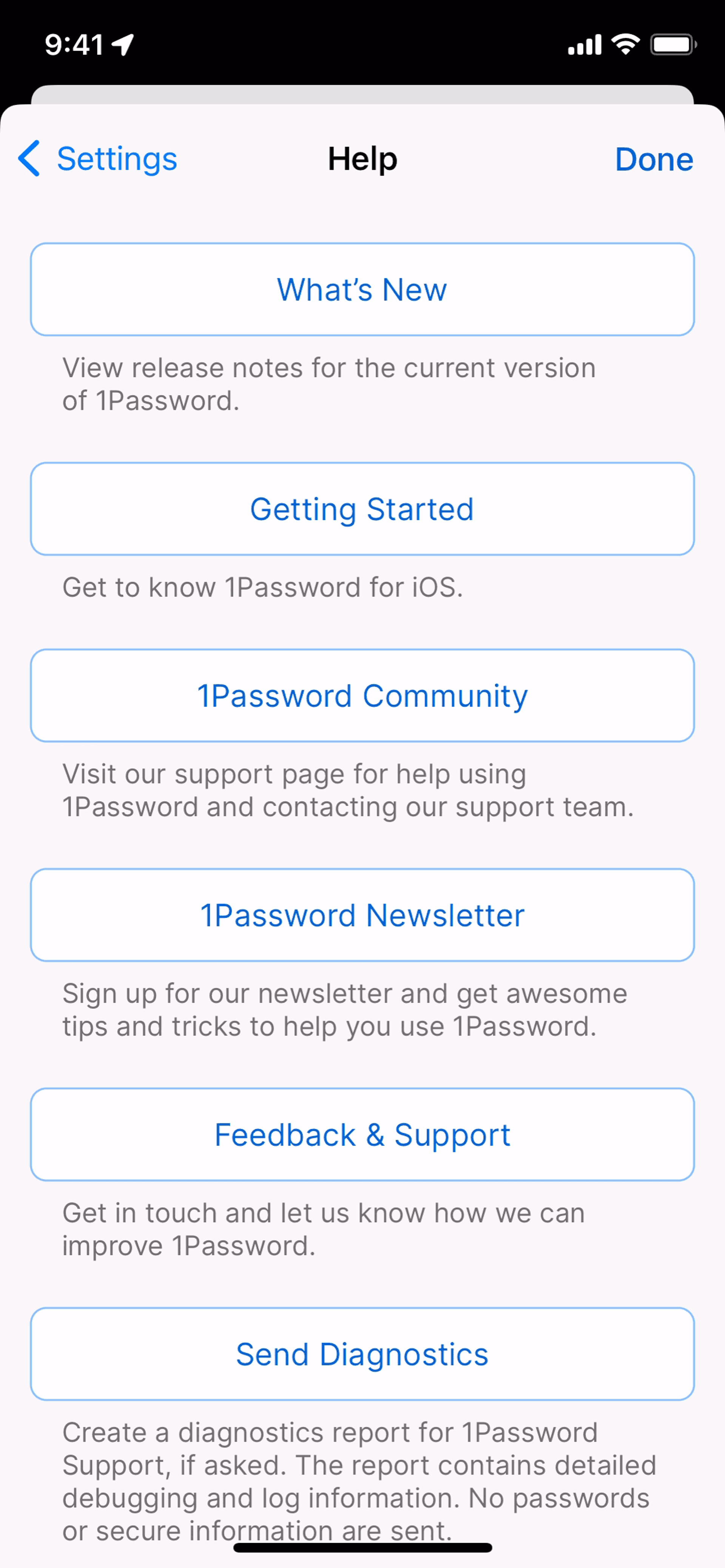 1Password iOS Productivity interface screenshot 22
