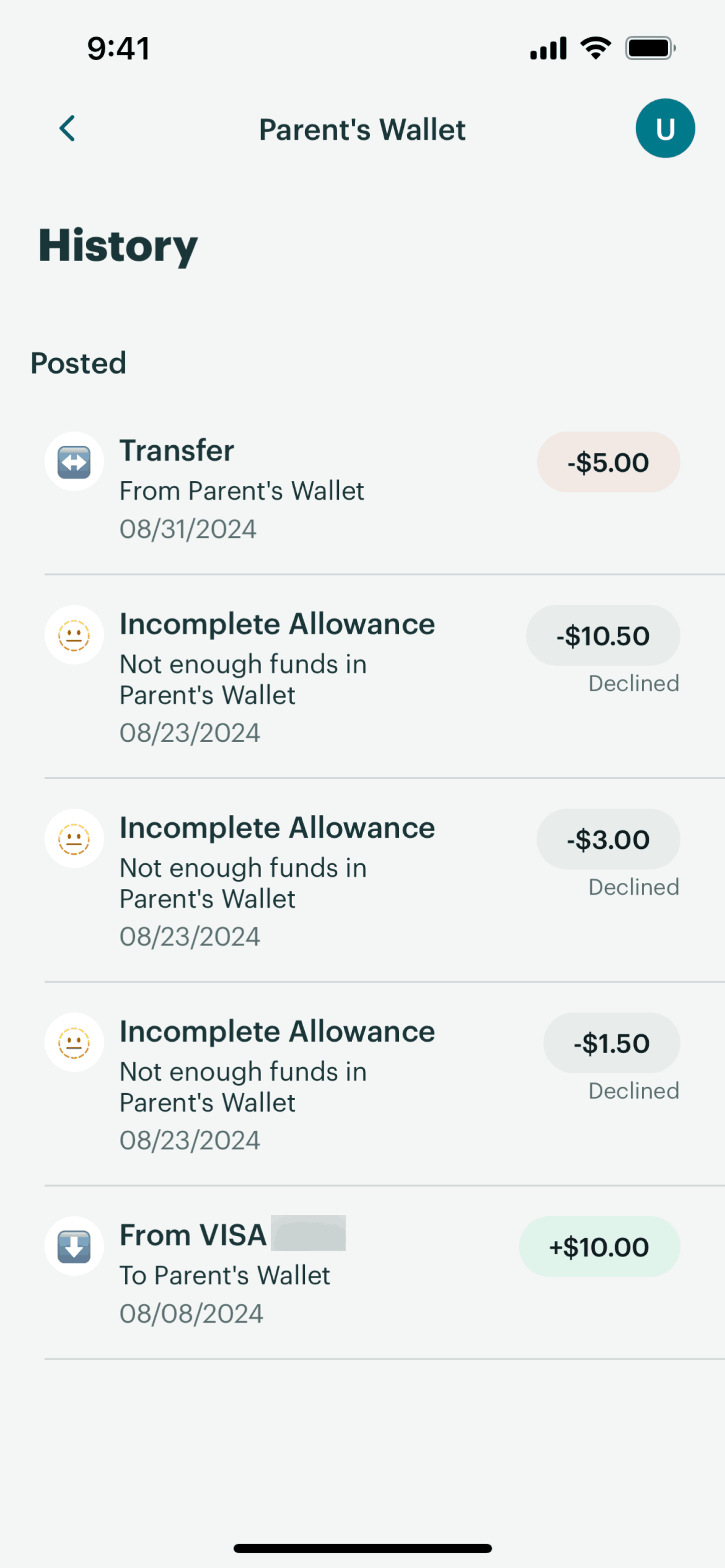 Greenlight iOS Finance interface screenshot 20