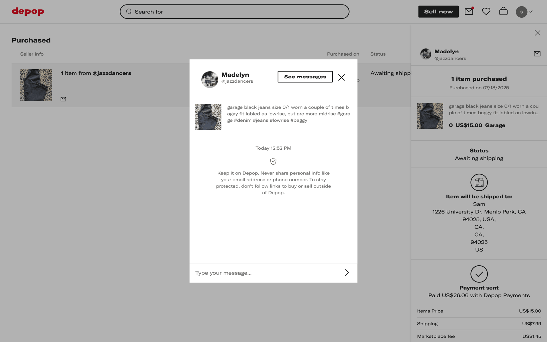 Depop Web Shopping interface screenshot 13