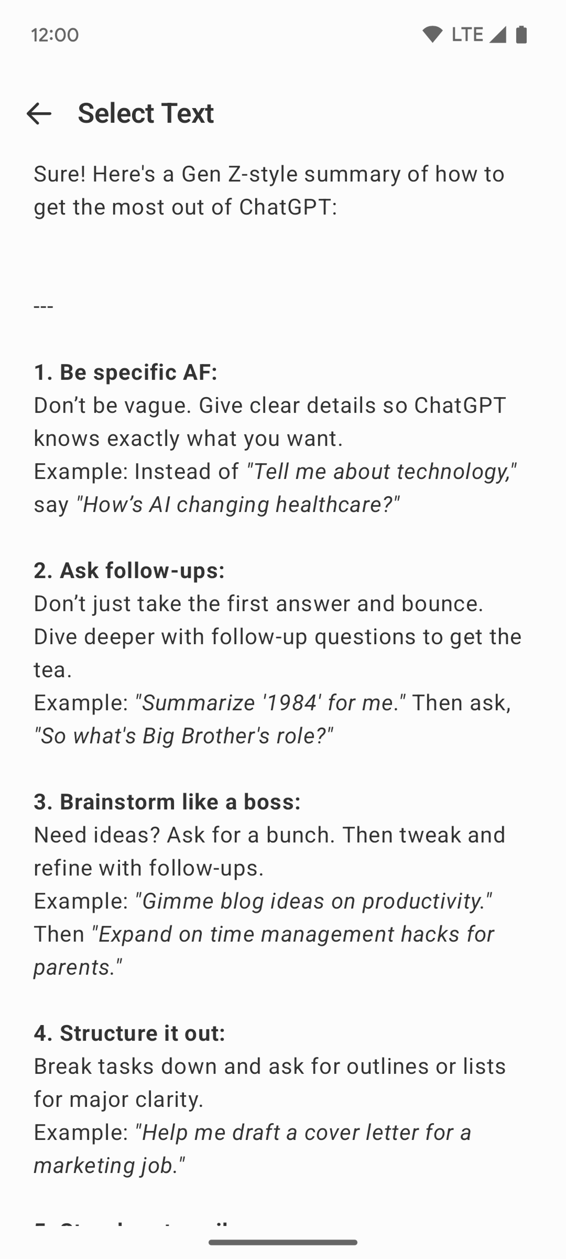 ChatGPT Android AI interface screenshot 16