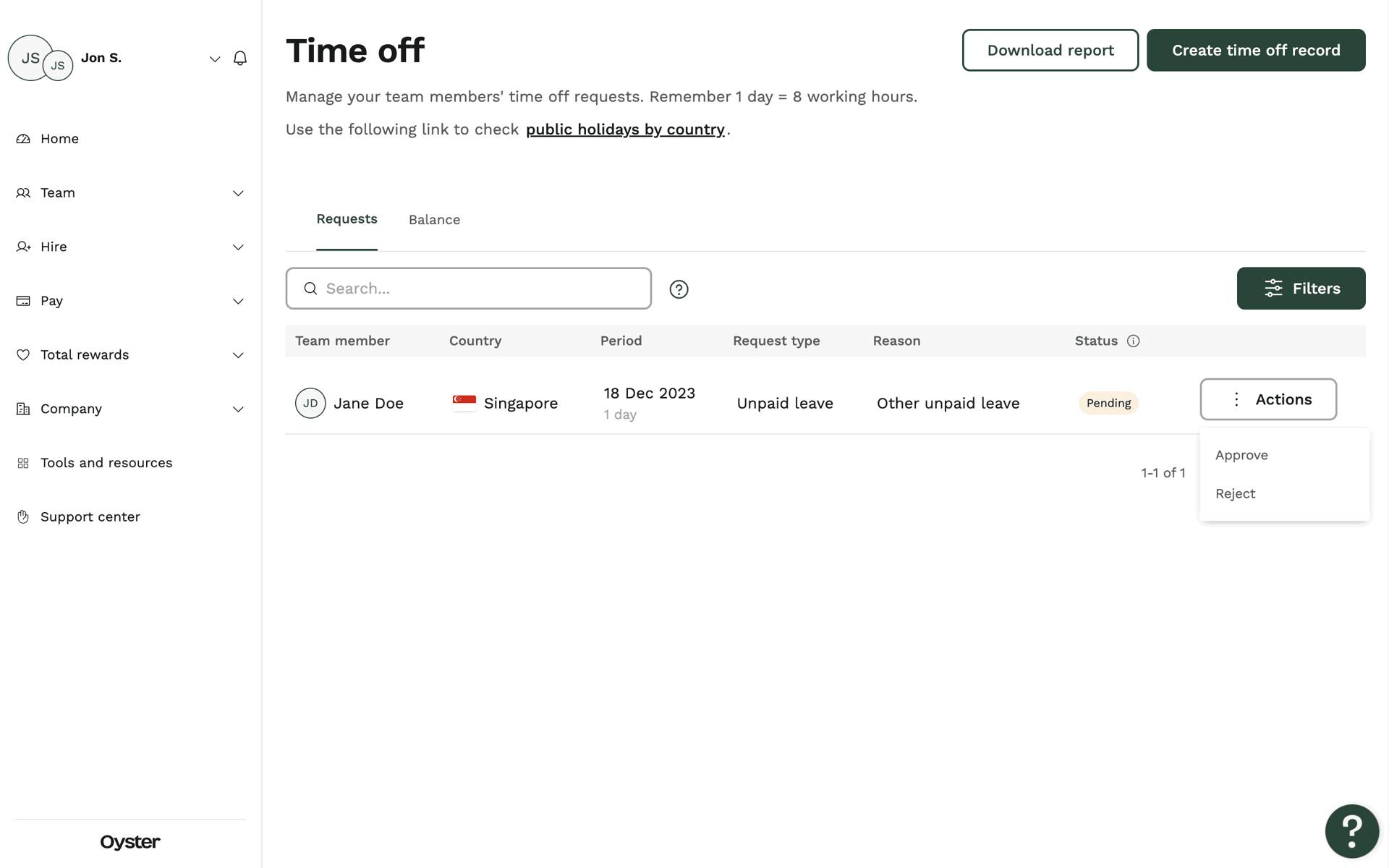 Oyster Web Business interface screenshot 24