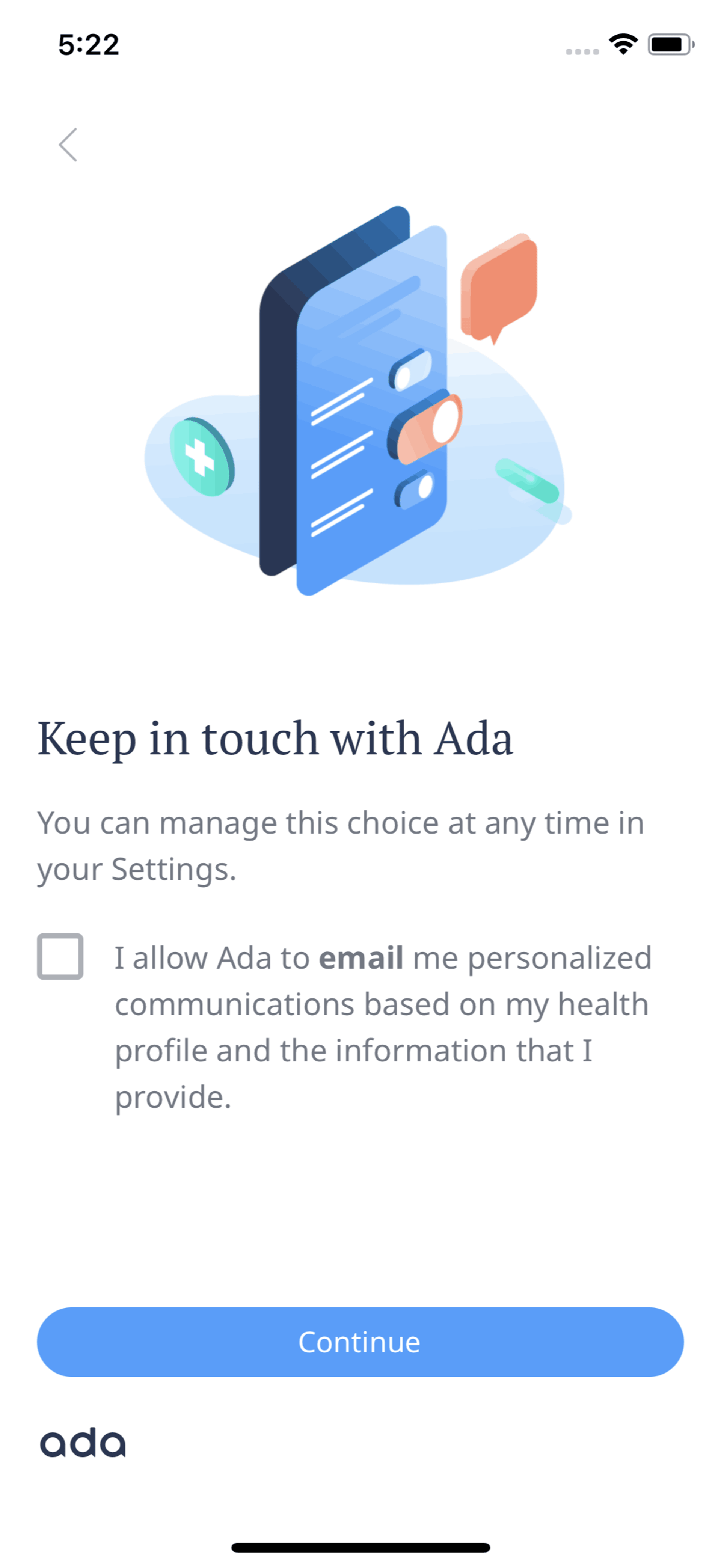 Ada iOS Health & Fitness interface screenshot 13