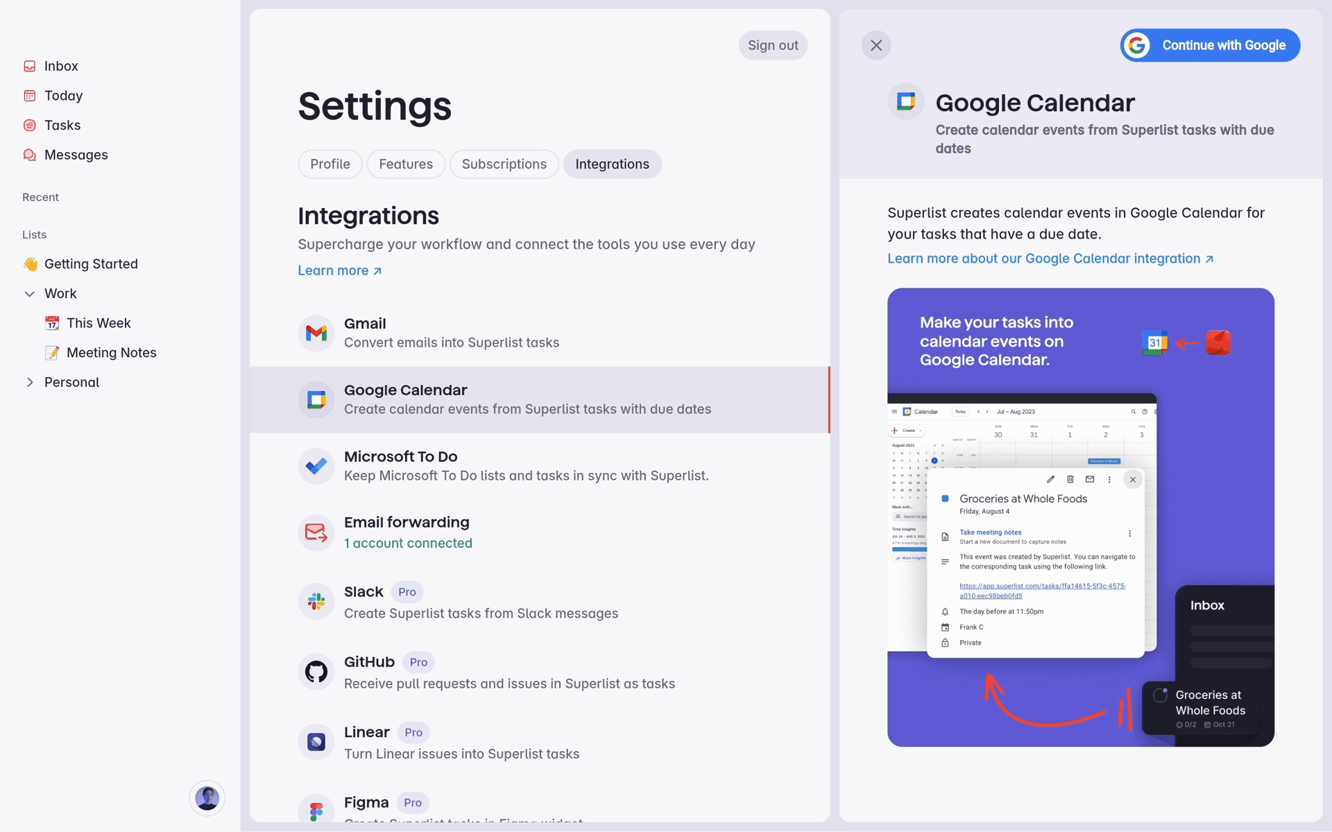 Superlist Web Productivity interface screenshot 22