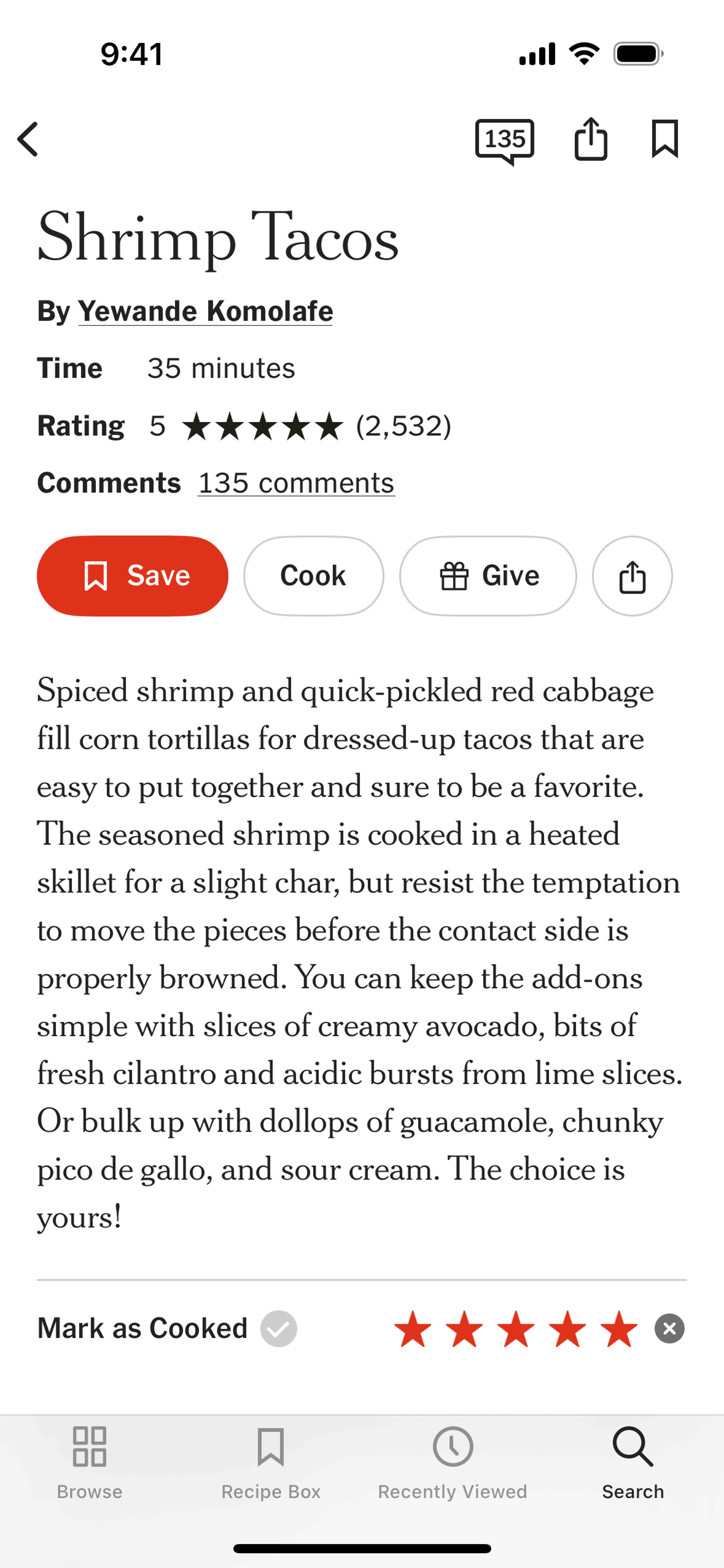 NYT Cooking iOS Food & Drink interface screenshot 18