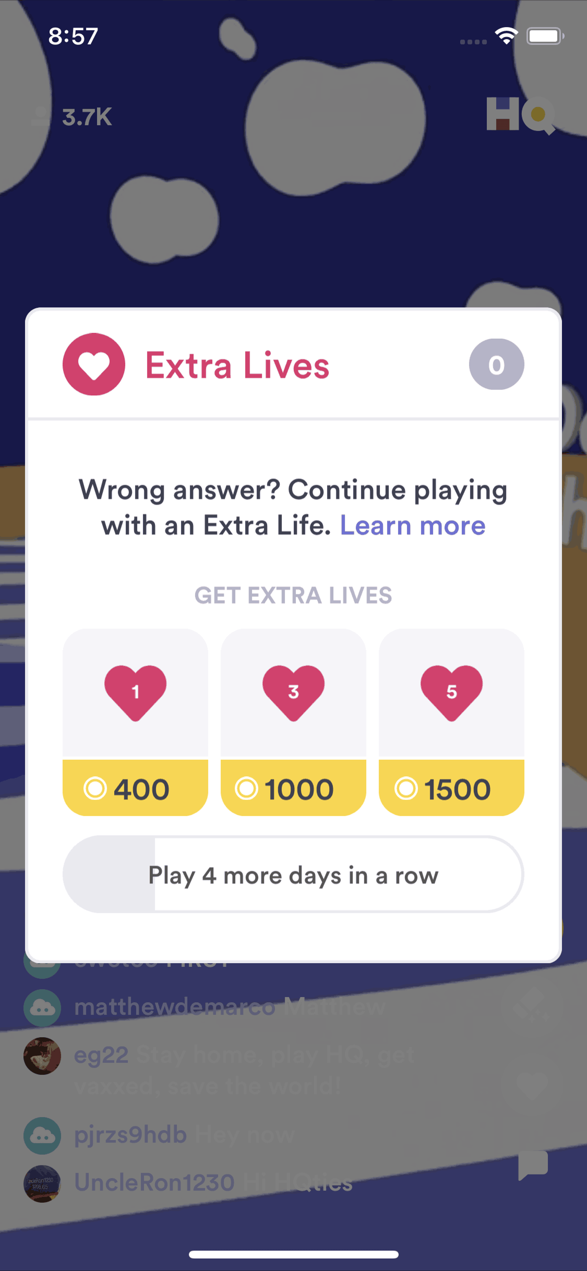 HQ Trivia iOS Entertainment interface screenshot 14