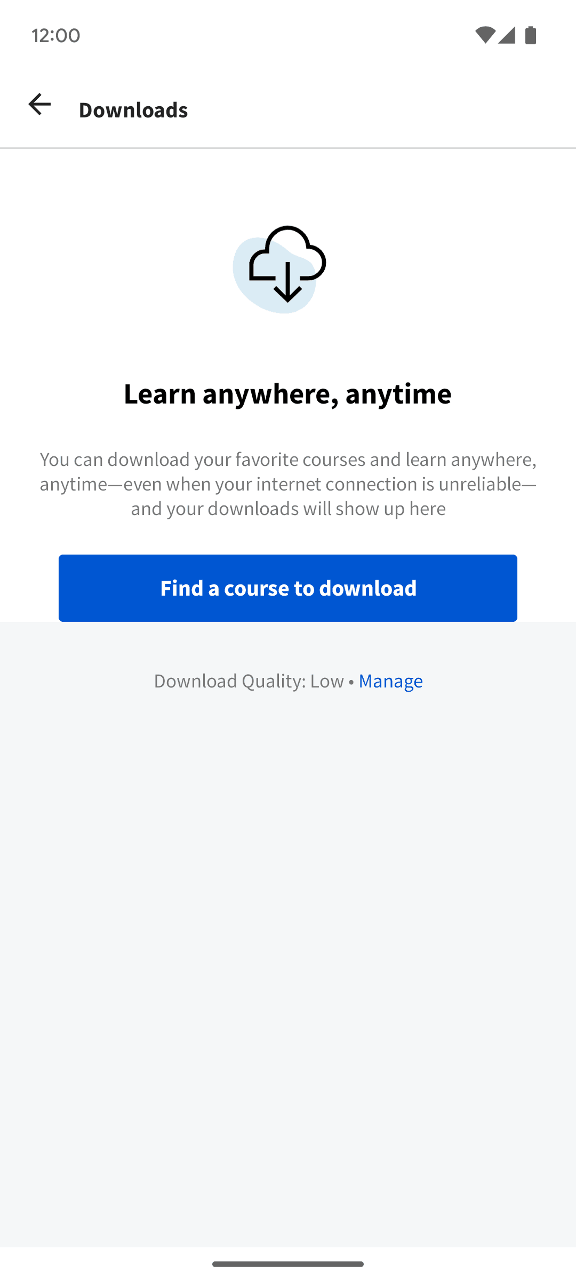 Coursera Android Education interface screenshot 5