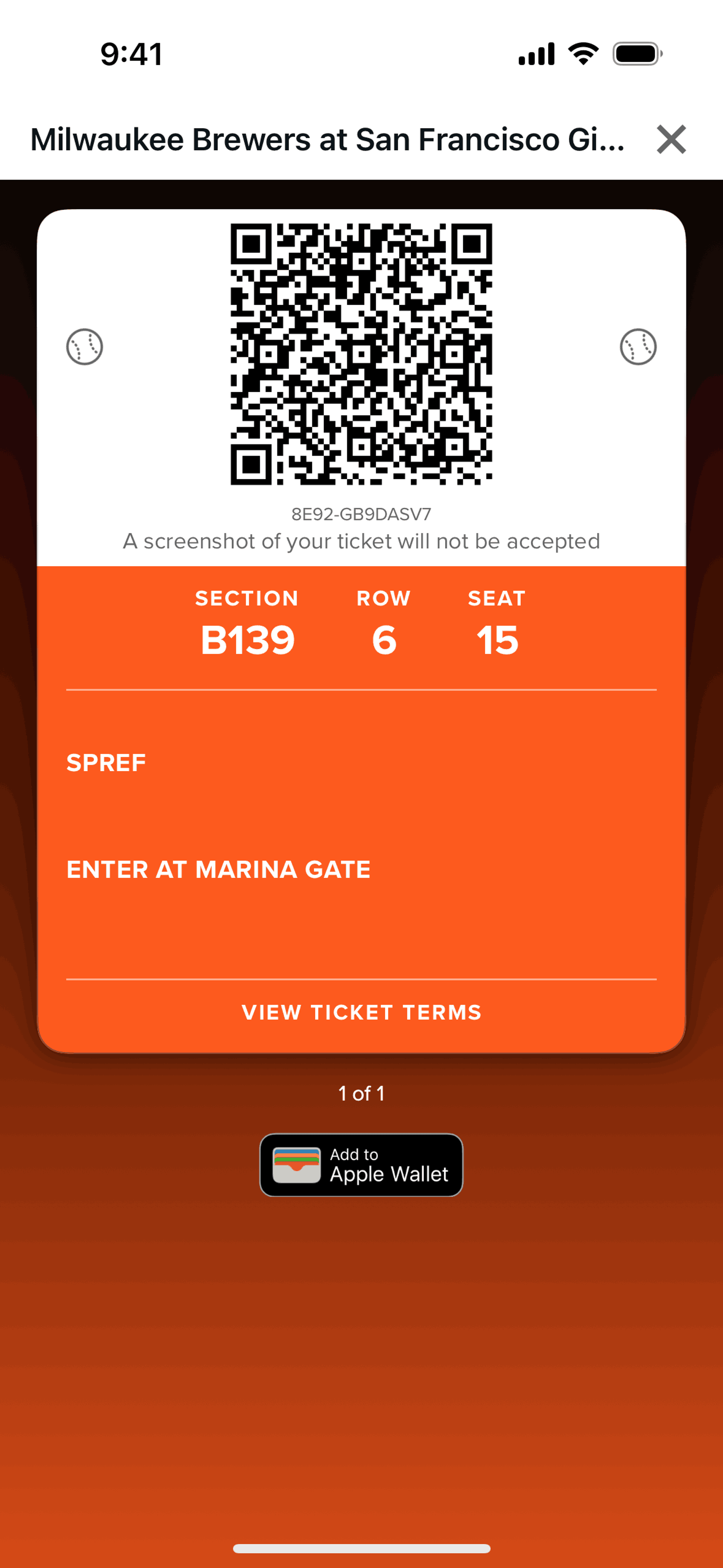 StubHub iOS Entertainment interface screenshot 8