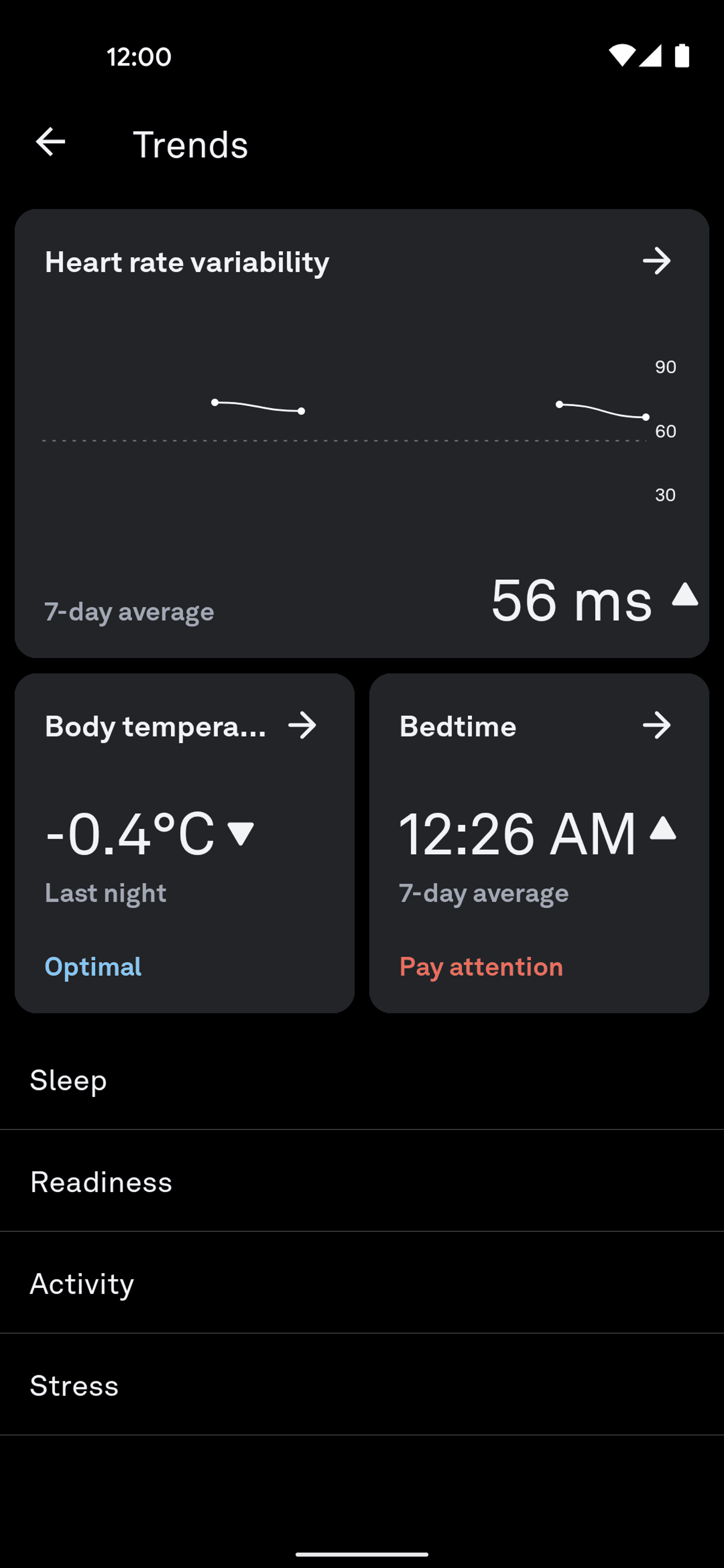 Oura Android Health & Fitness interface screenshot 11