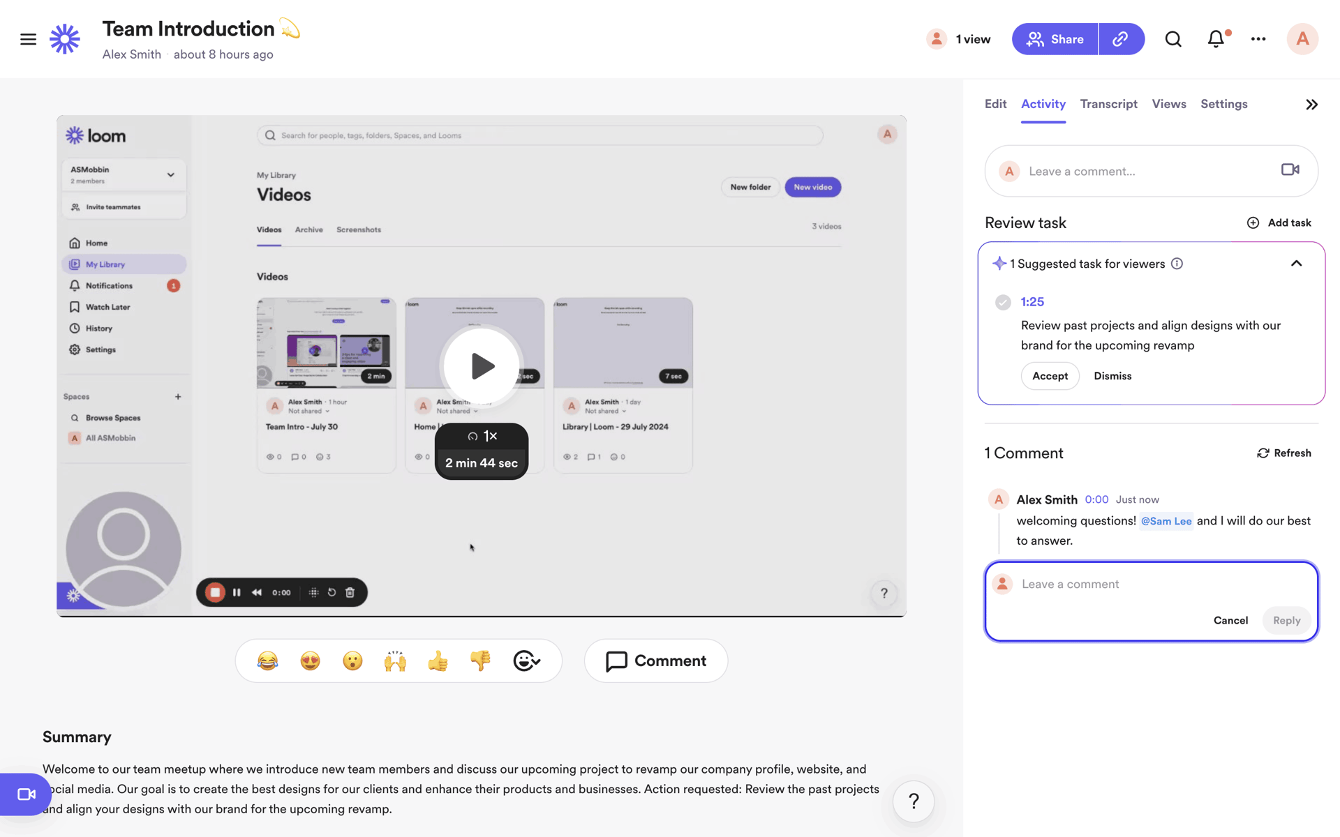 Loom Web Photo & Video interface screenshot 20
