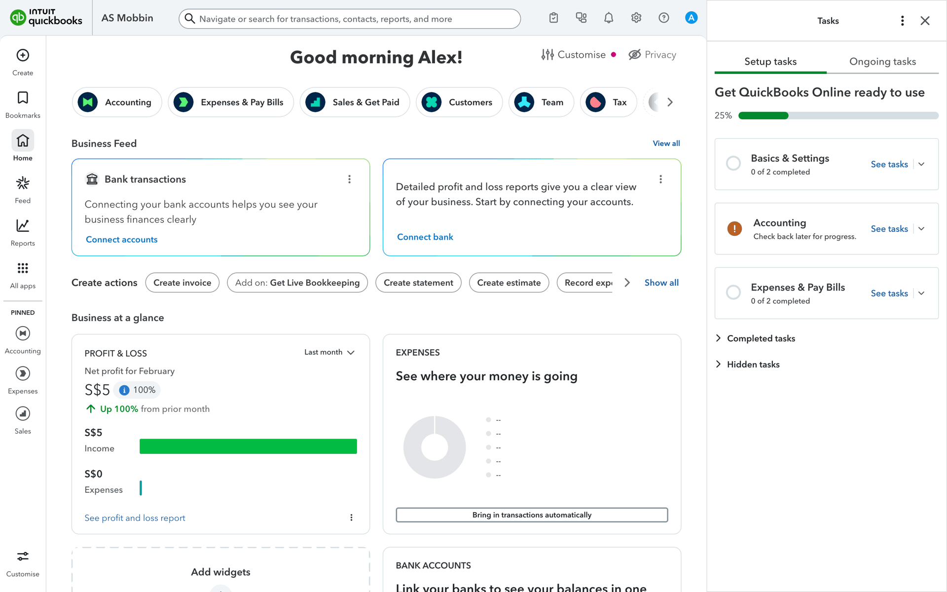 QuickBooks Web accounting interface screenshot 12