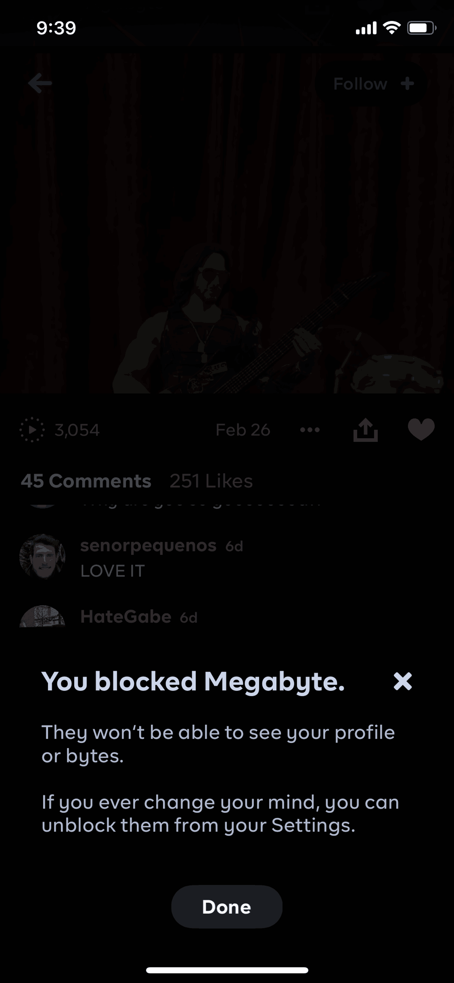 Byte iOS Social Networking interface screenshot 14