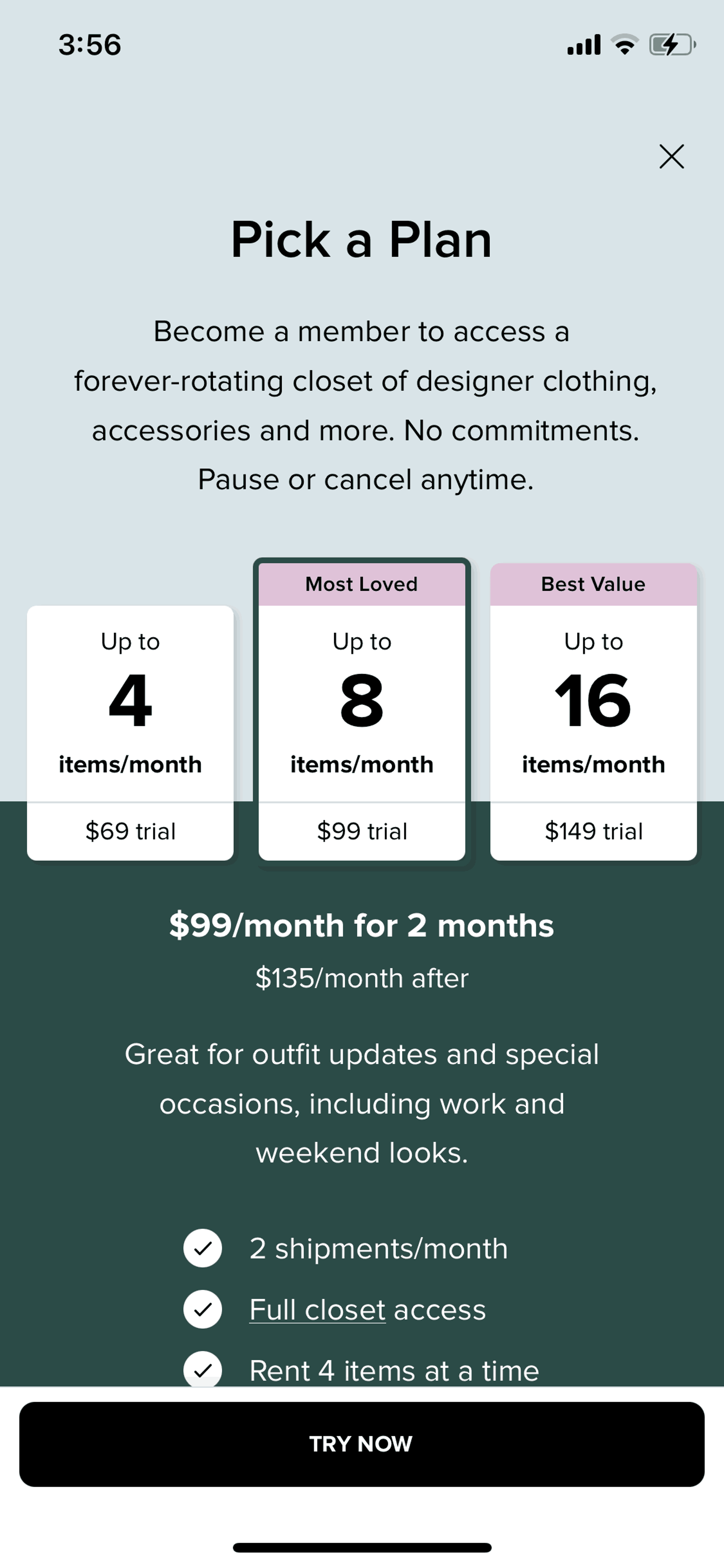 Rent the Runway iOS Shopping interface screenshot 22