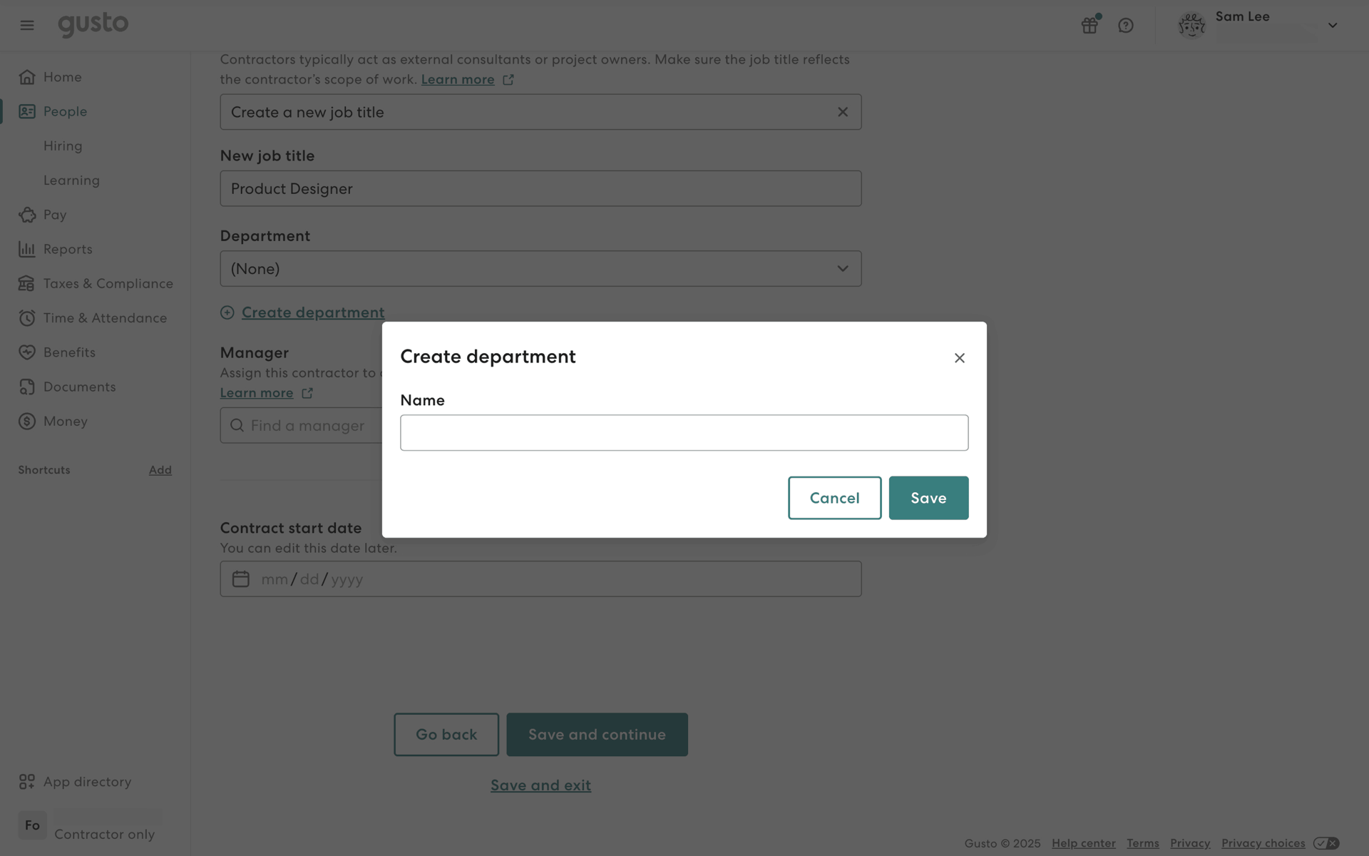 Gusto Web Finance interface screenshot 20