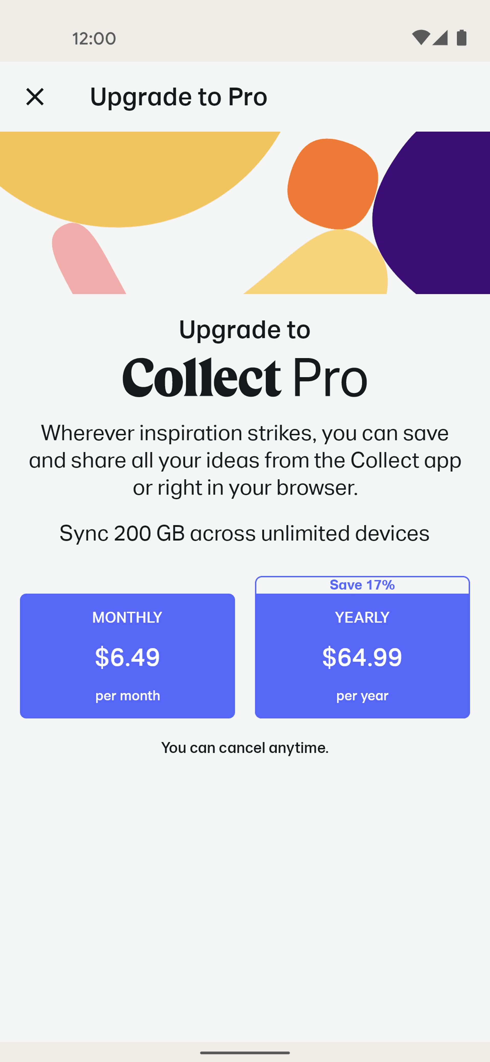 Collect Android Productivity interface screenshot 23