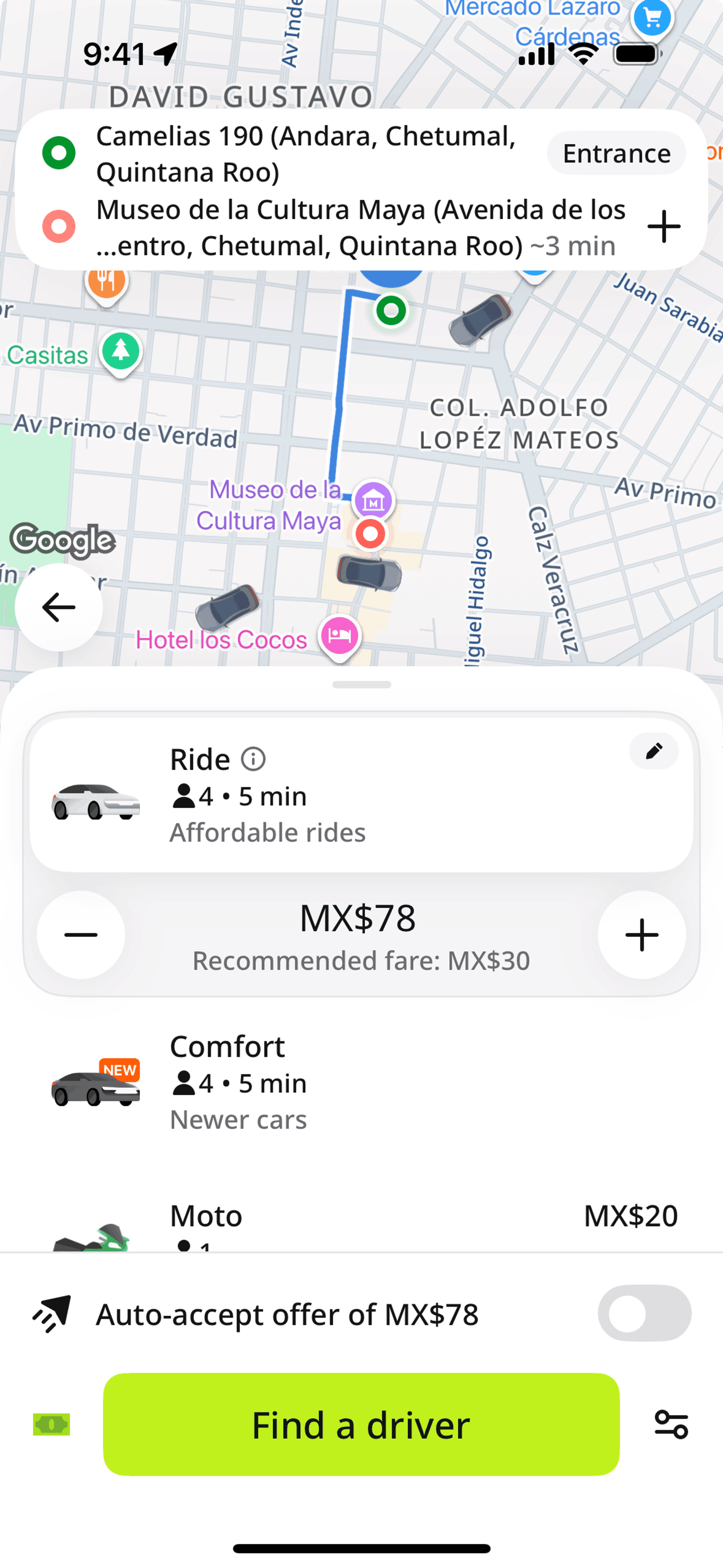 inDrive iOS Travel & Transportation interface screenshot 21