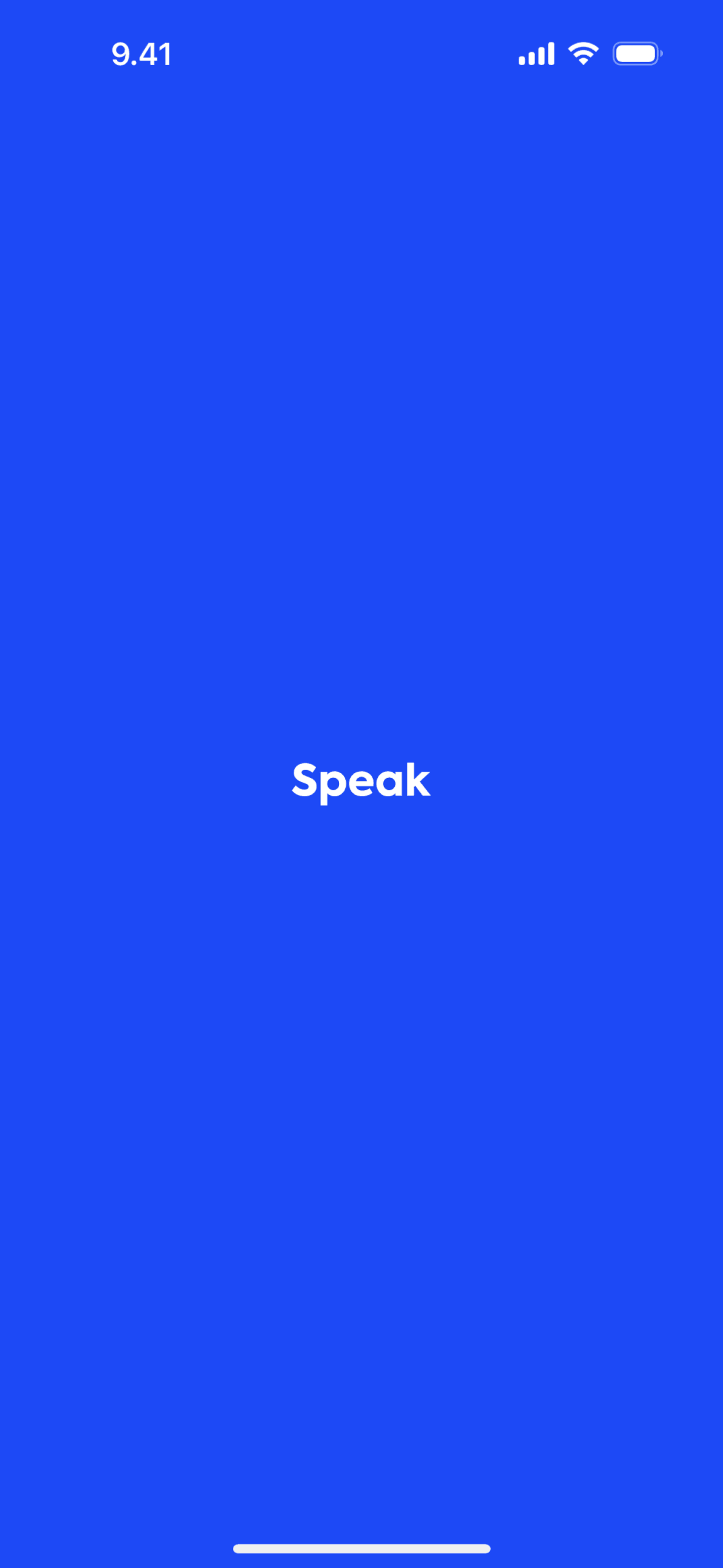 Speak iOS Education interface screenshot 1