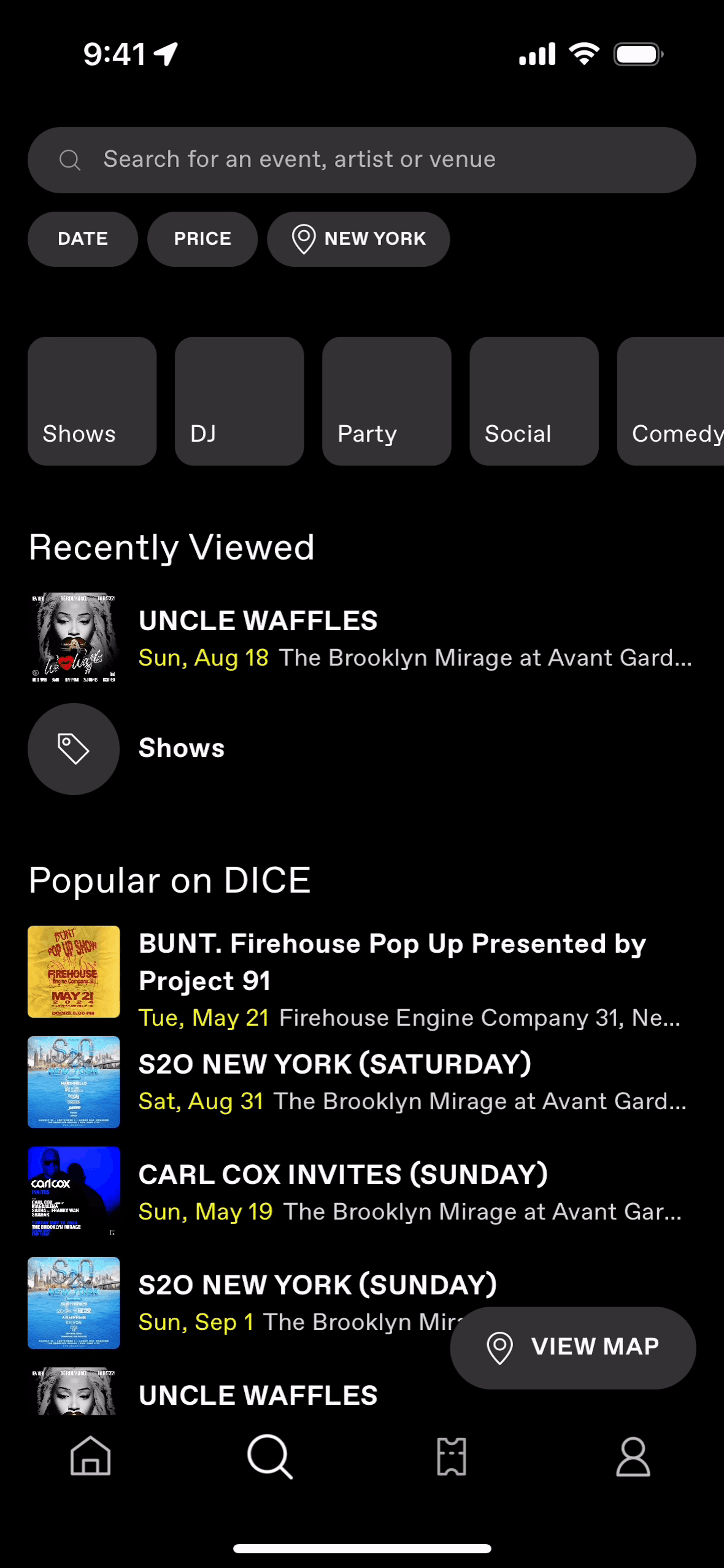 DICE iOS Entertainment interface screenshot 12