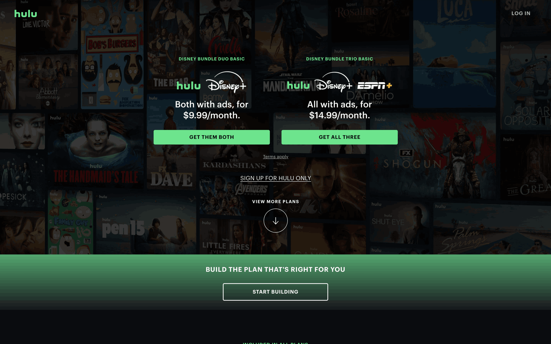 Hulu Web Entertainment interface screenshot 1