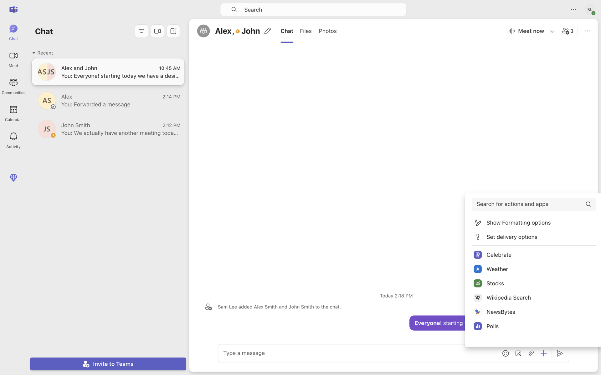 Microsoft Teams Web Business interface screenshot 19