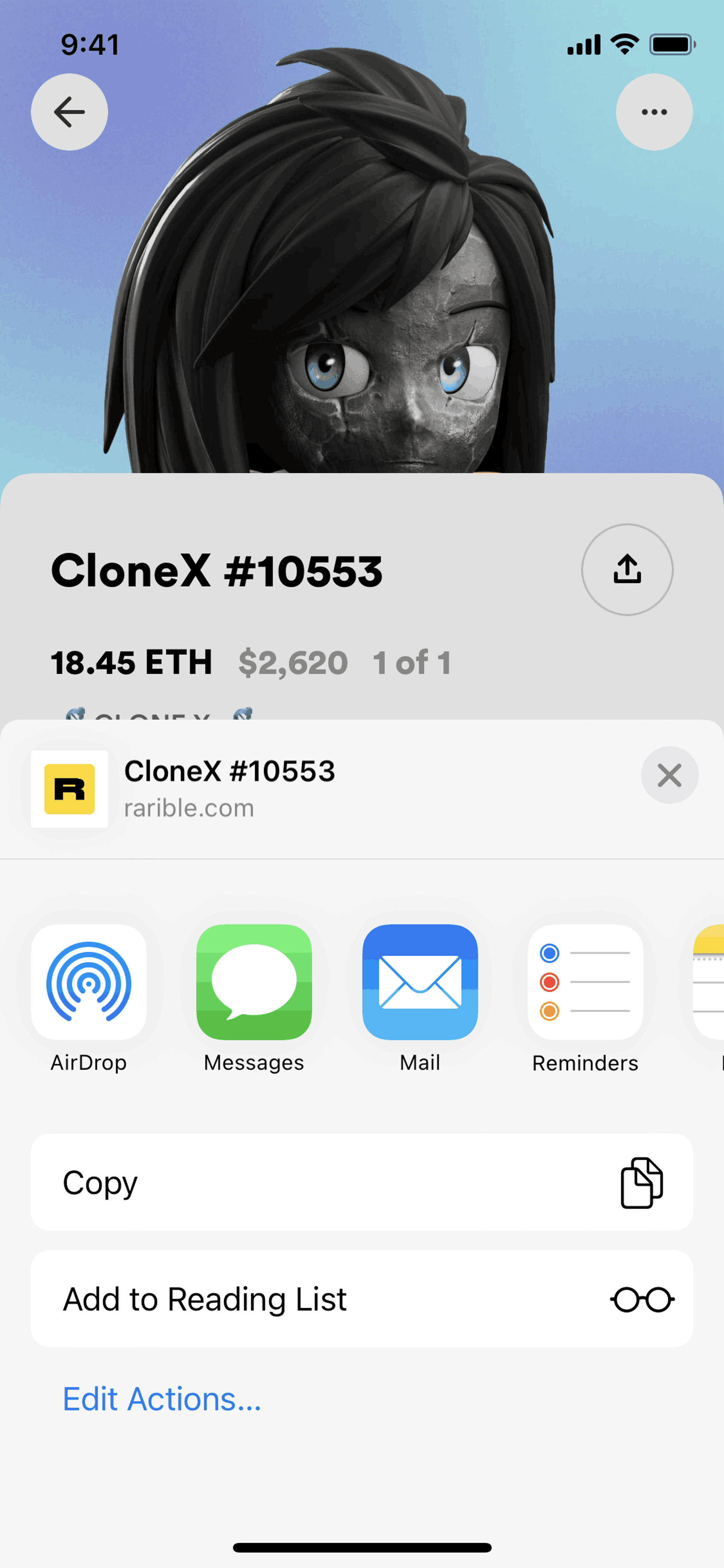 Rarible iOS Crypto & Web3 interface screenshot 22