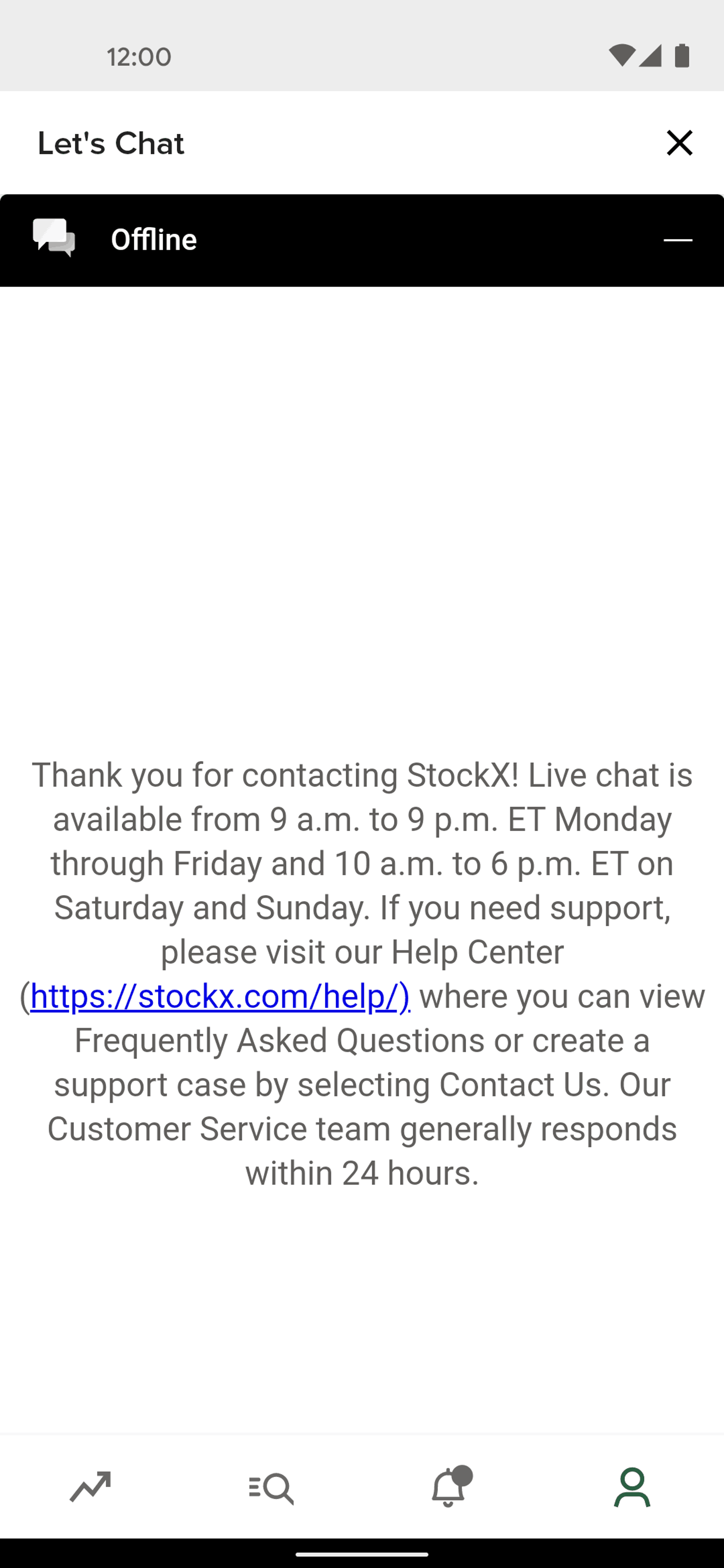 StockX Android Shopping interface screenshot 20