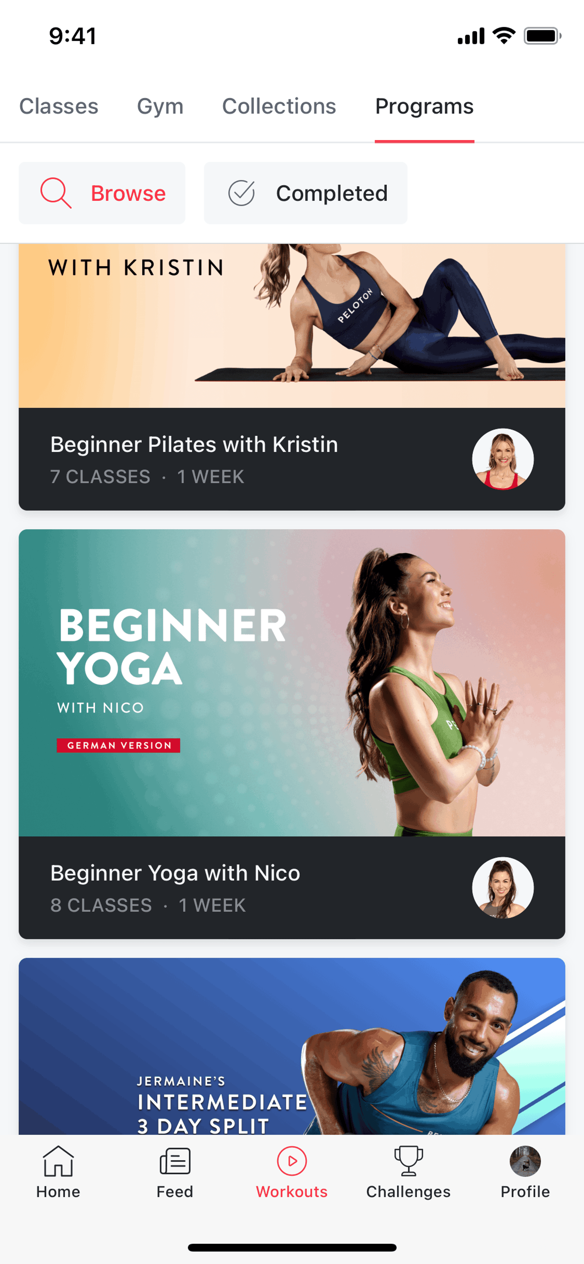 Peloton iOS Health & Fitness interface screenshot 13