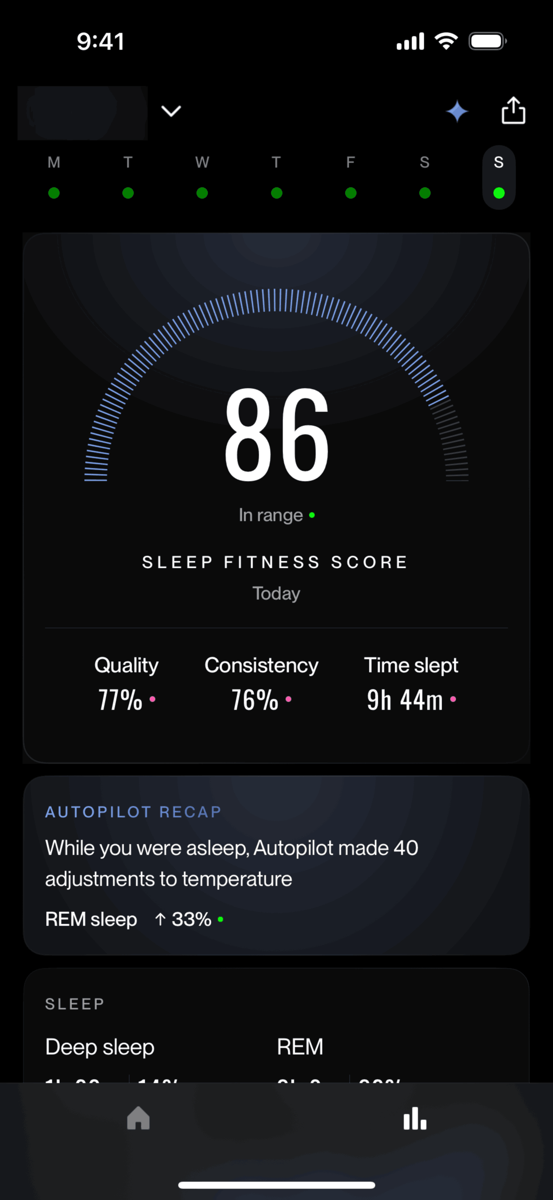 Eight Sleep iOS Health & Fitness interface screenshot 8
