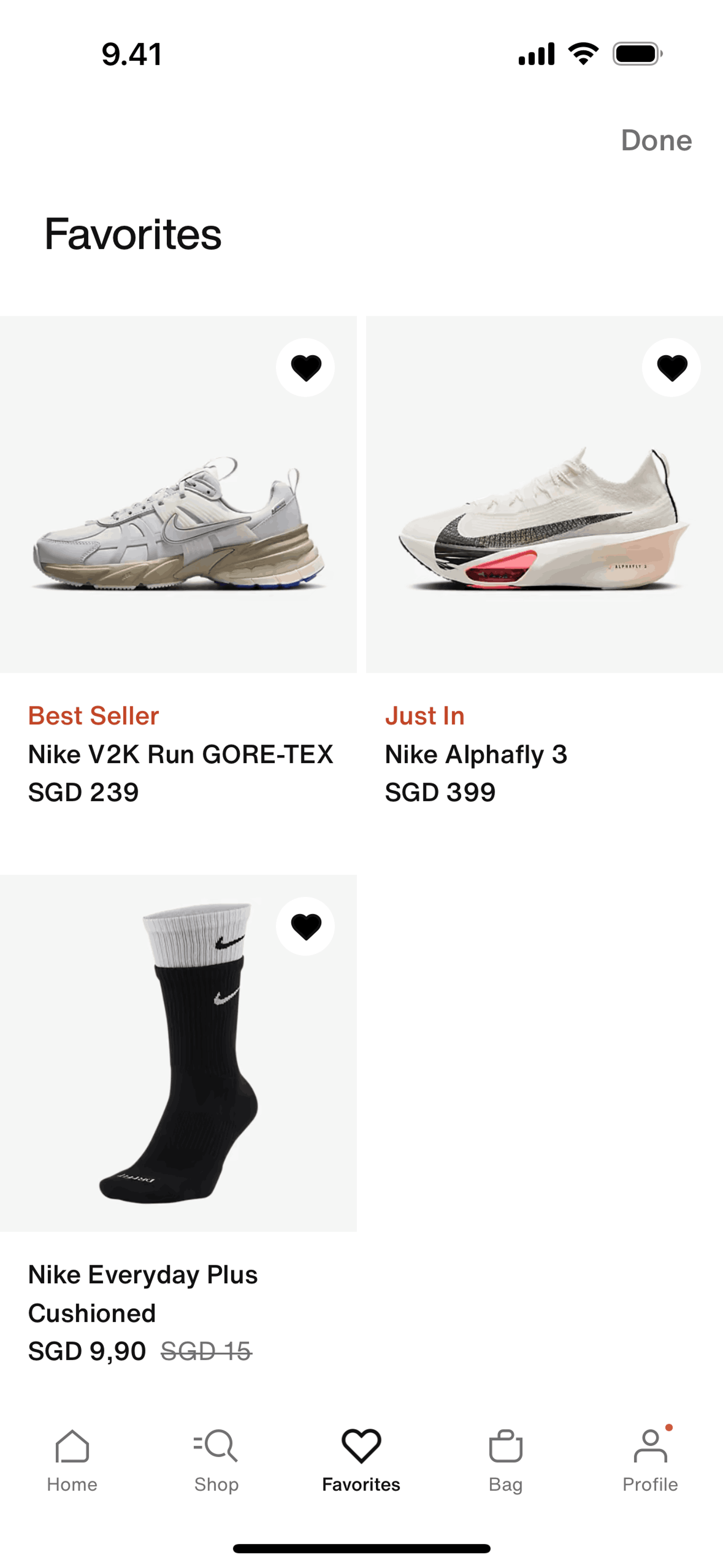 Nike iOS Shopping interface screenshot 21