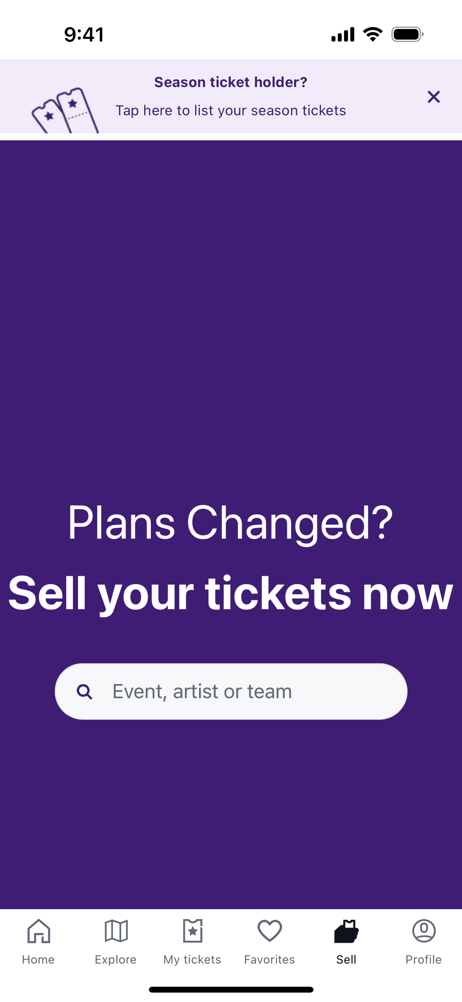 StubHub iOS Entertainment interface screenshot 11